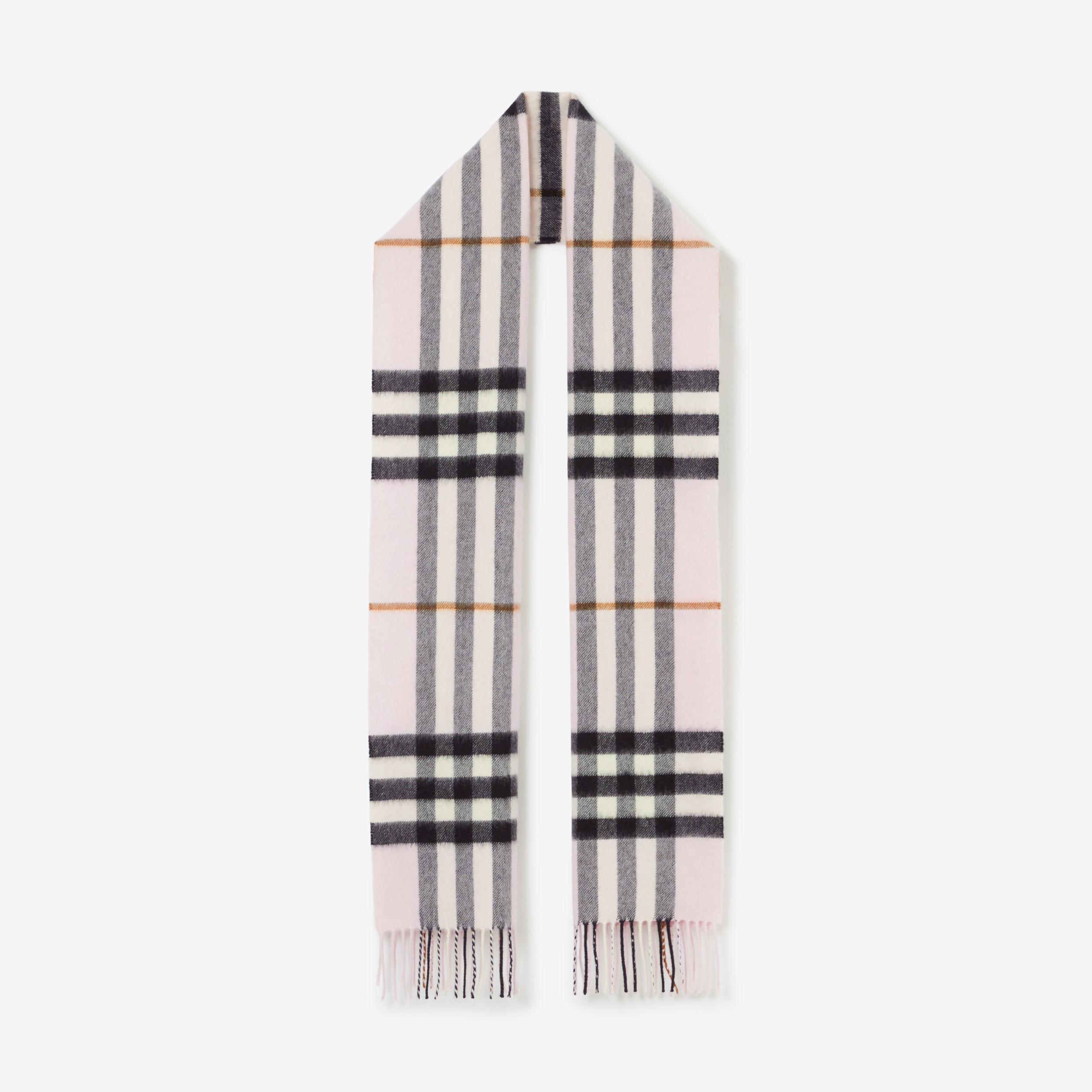 The Burberry Check Cashmere Scarf in Pale Candy Pink | Burberry