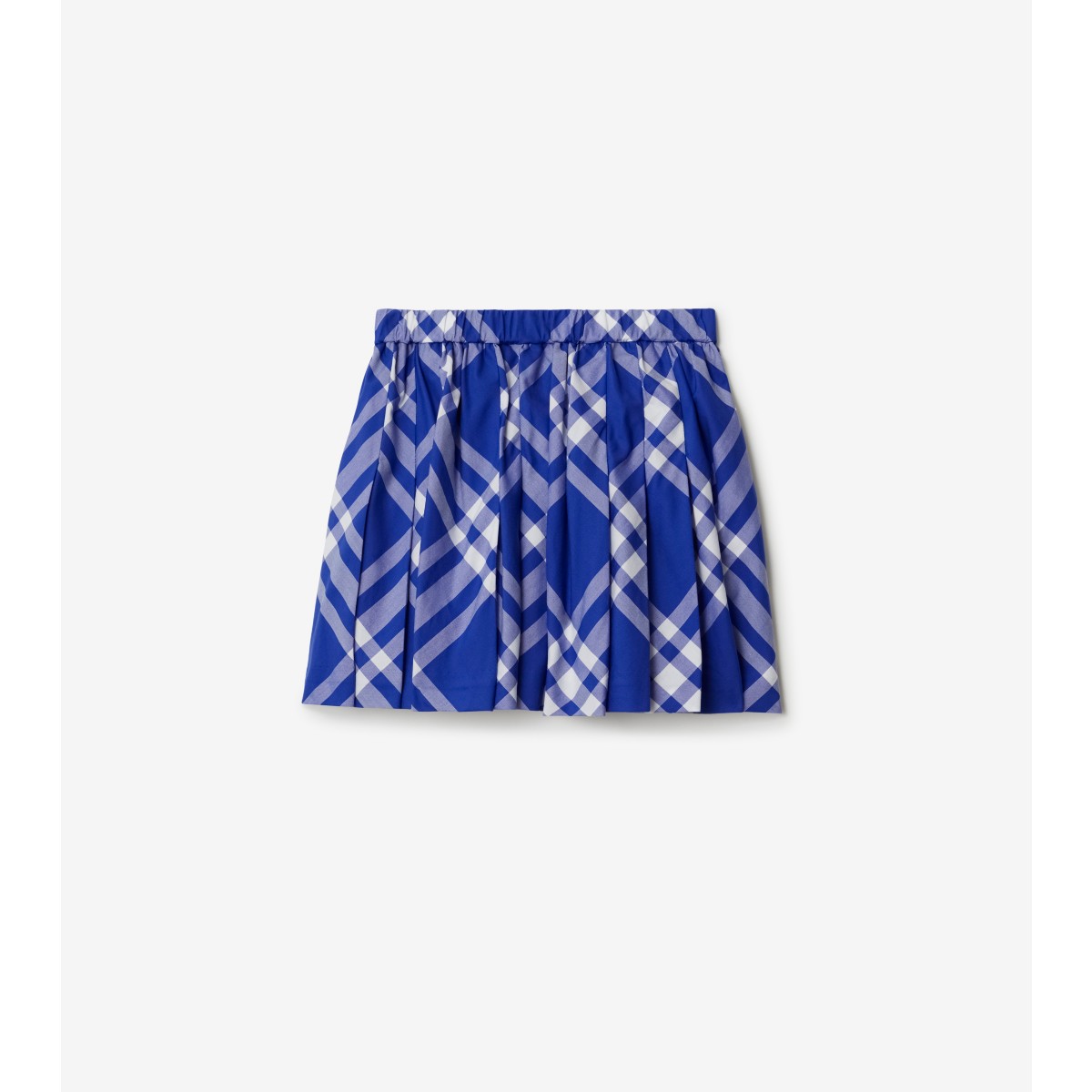 Shop Burberry Childrens Pleated Check Cotton Skirt In Knight