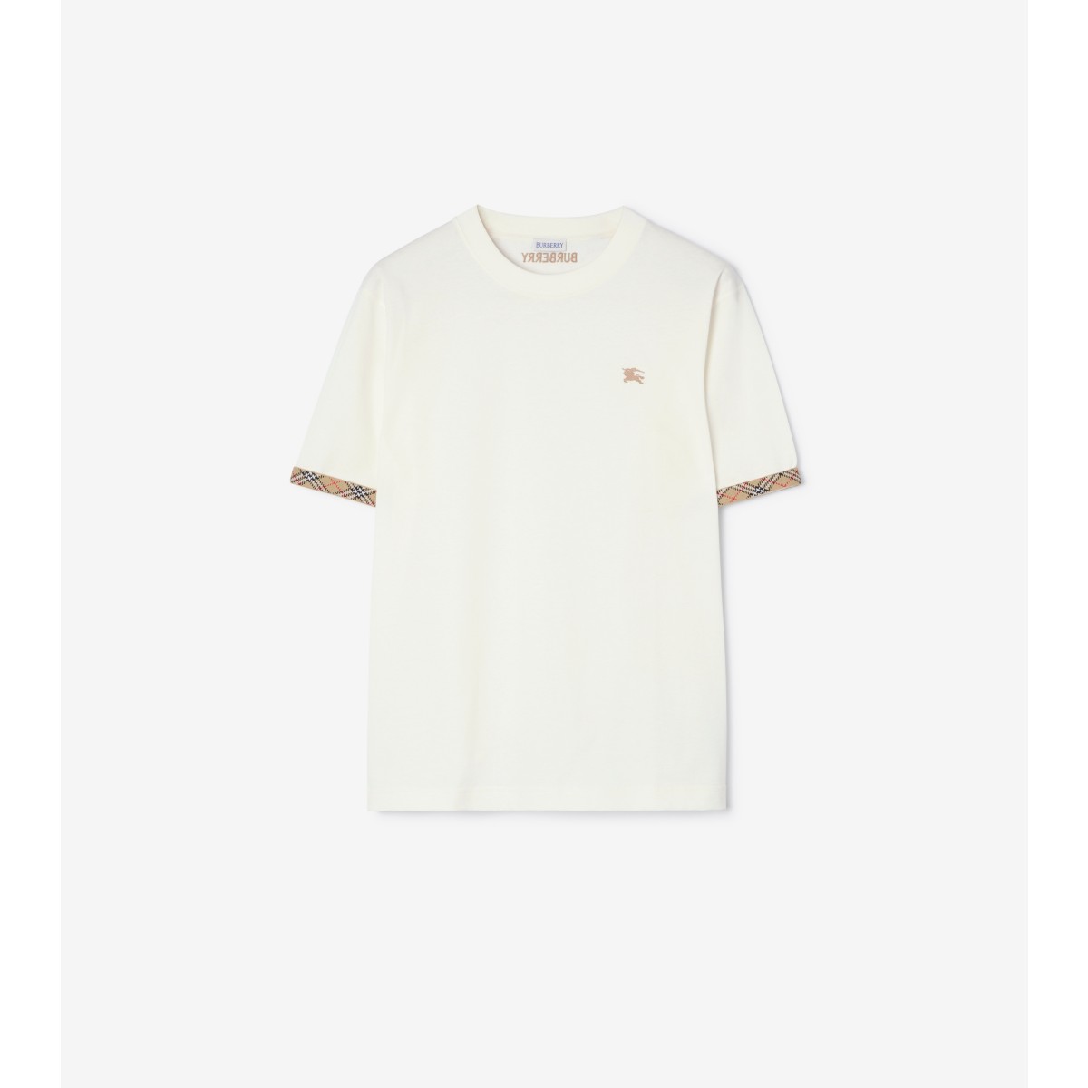  Check Trim Cotton T-shirt