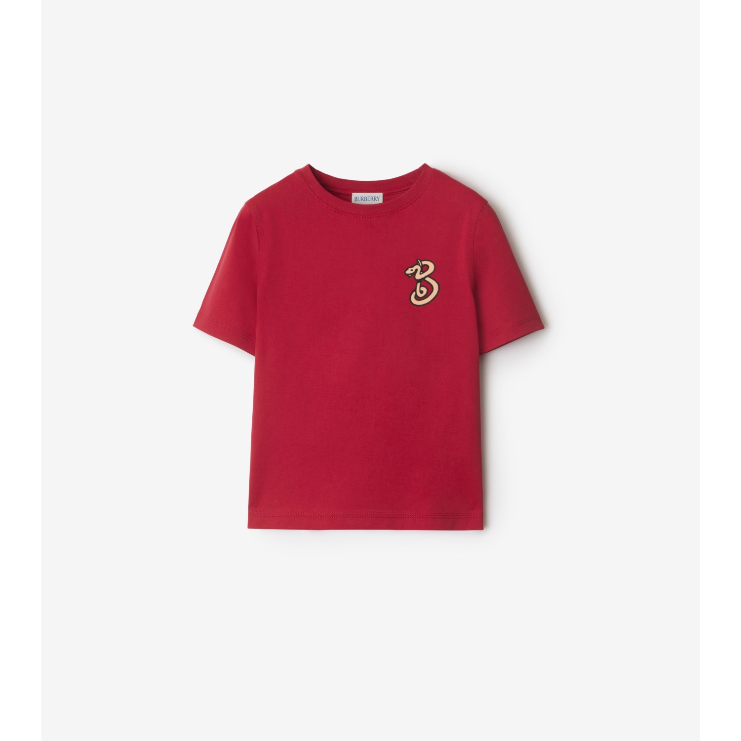 B Snake Cotton T shirt in Geranium Burberry Official