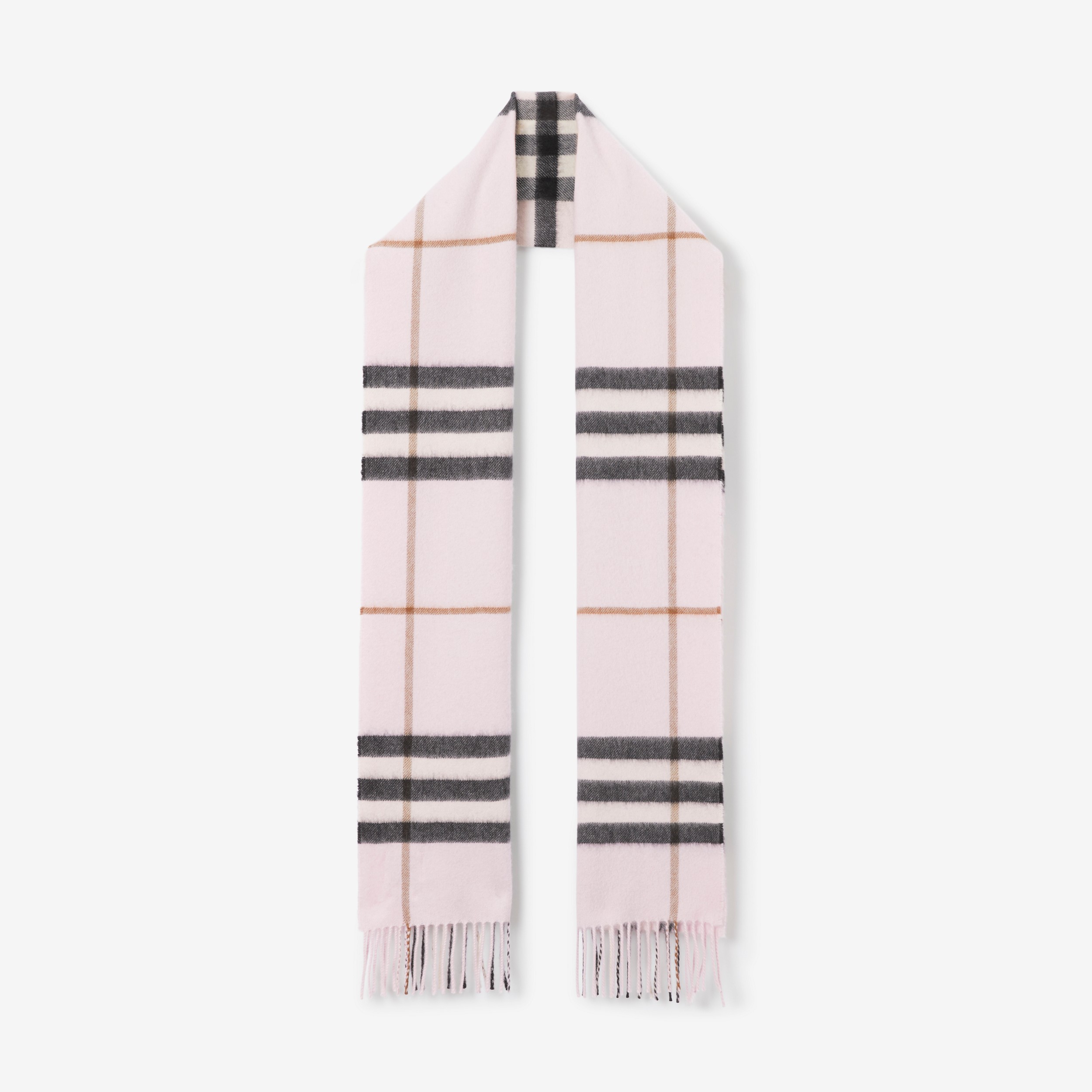 The Burberry Check Cashmere Scarf in Pale Candy Pink | Burberry® Official - 1