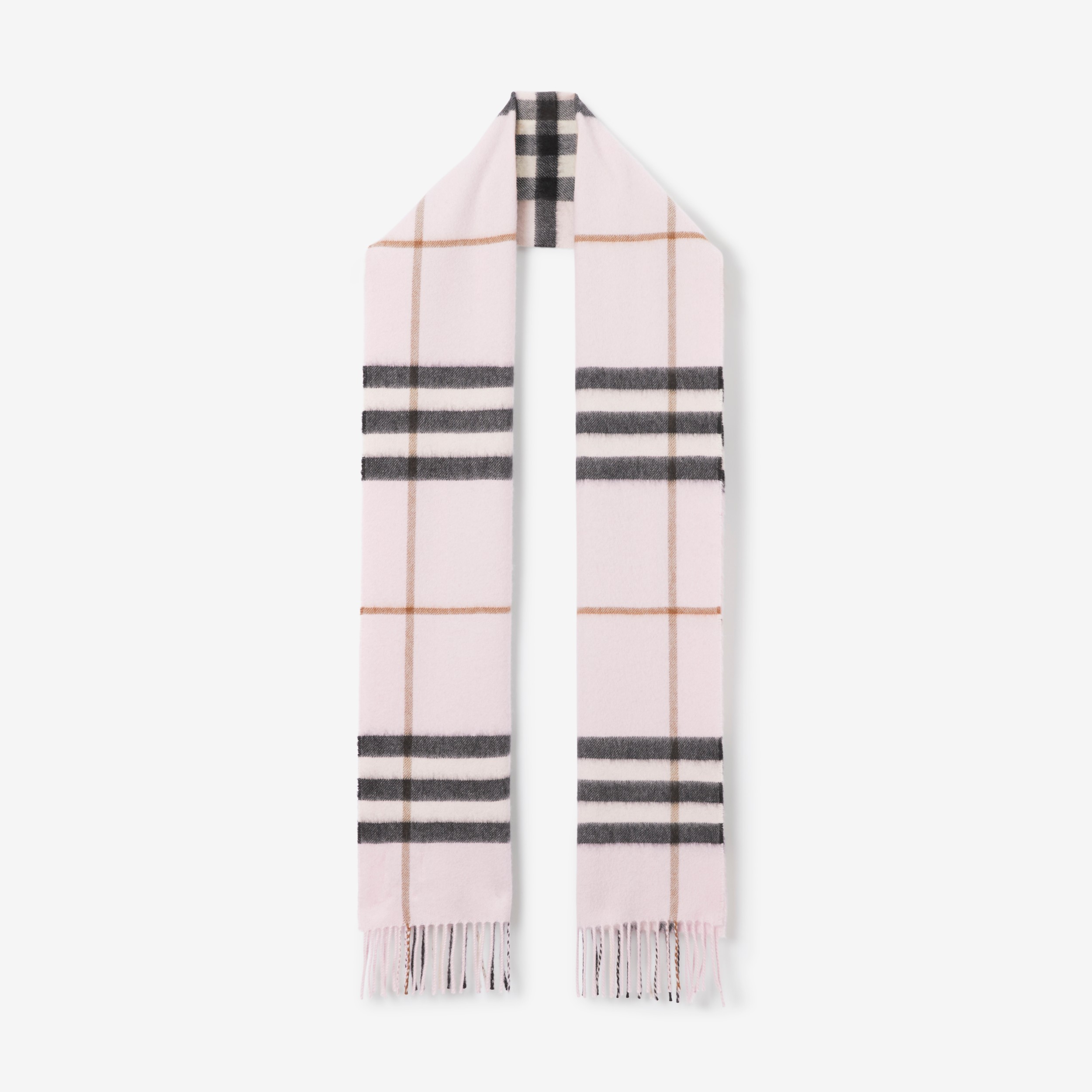 The Burberry Check Cashmere Scarf in Pale Candy Pink | Burberry® Official