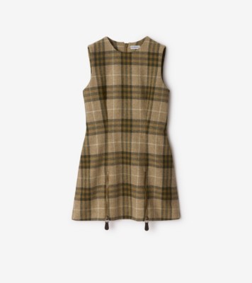 【関税＆送料込み】Burberry Check Wool Blend Shirt Dress Plaid Wool Shirt Dress - Burberry - Women | WE IN STYLE
