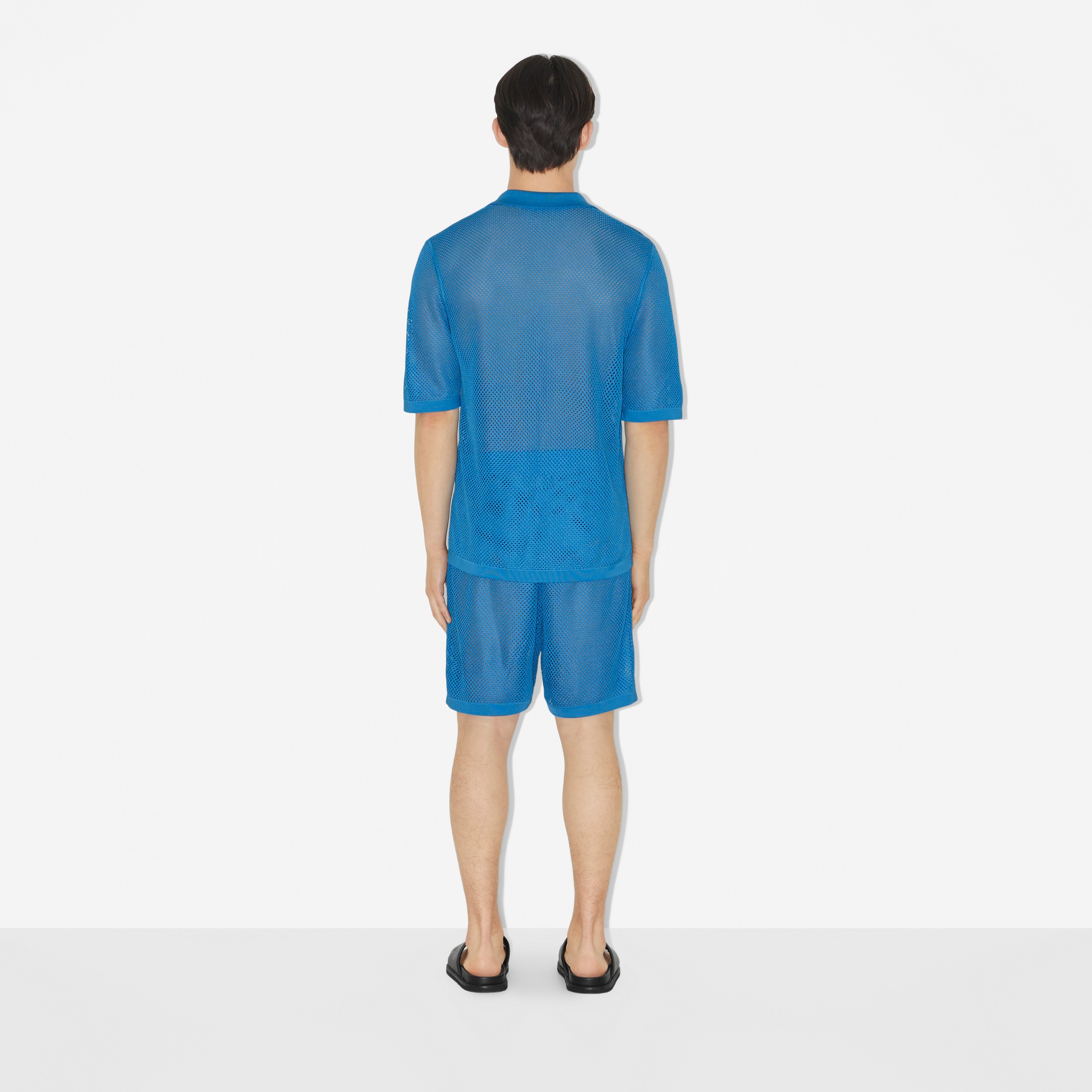 Shorts de malha com estampa EKD (Azul Cerúleo Intenso) - Homens | Burberry® oficial - 4