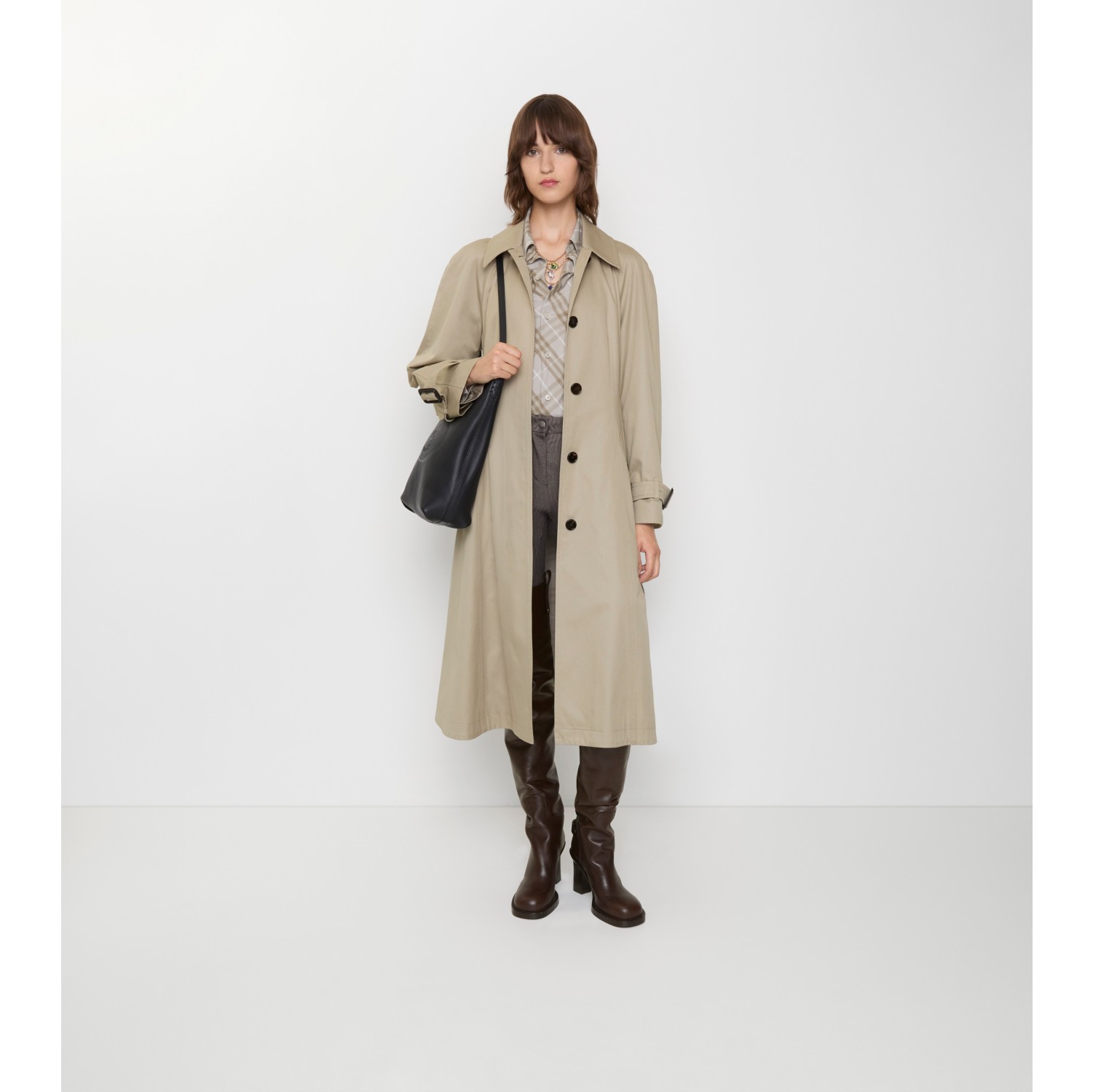 Long Gabardine Ellingham Fit-and-flare Car Coat