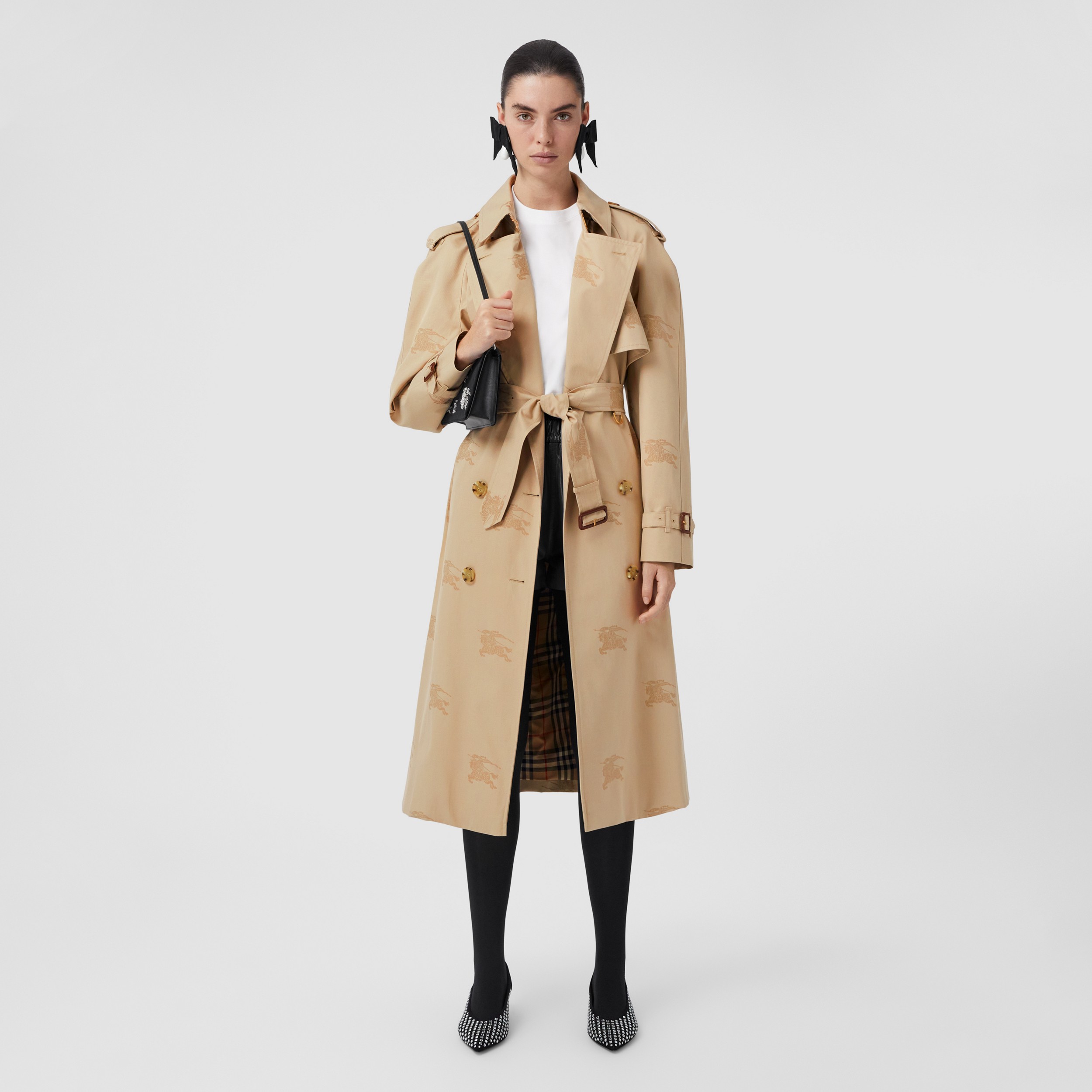 EKD Cotton Gabardine Trench Coat in Soft Fawn - Women | Burberry® Official - 1
