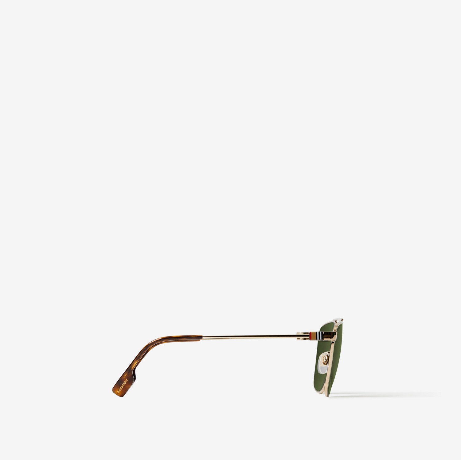 Stripe Detail Pilot Sunglasses in Light Gold - Men | Burberry® Official