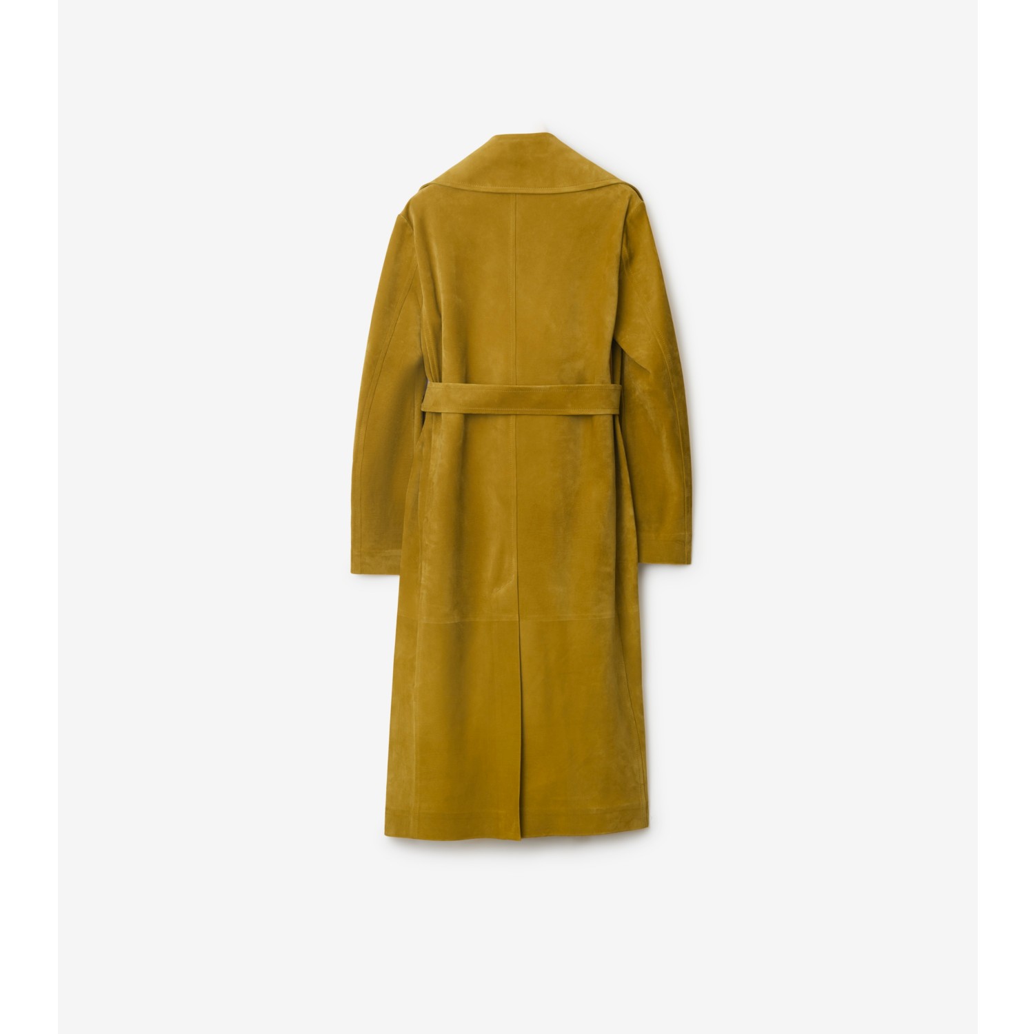 Trench coat in pelle scamosciata