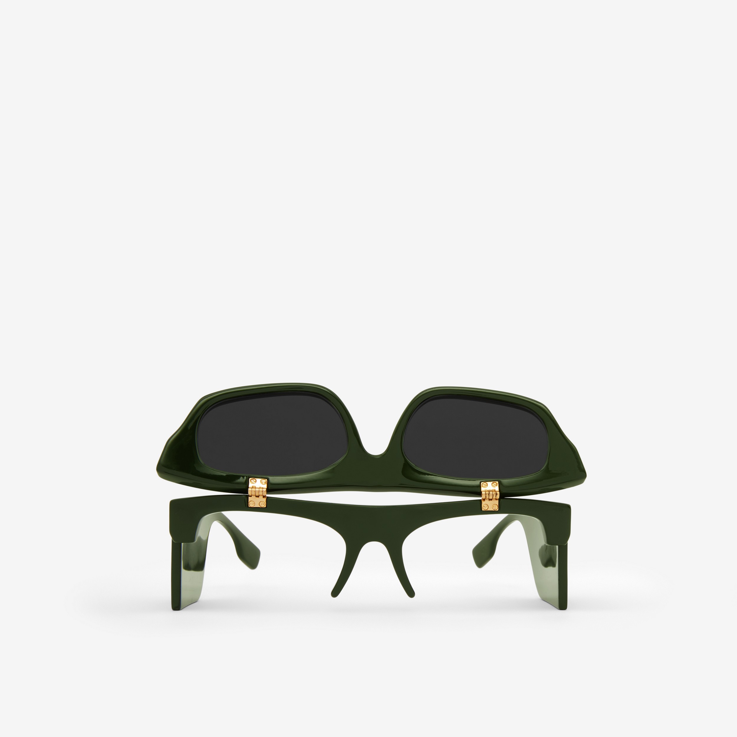 Flip-up Cat-eye Frame Palmer Sunglasses in Dark Green - Women | Burberry® Official - 4