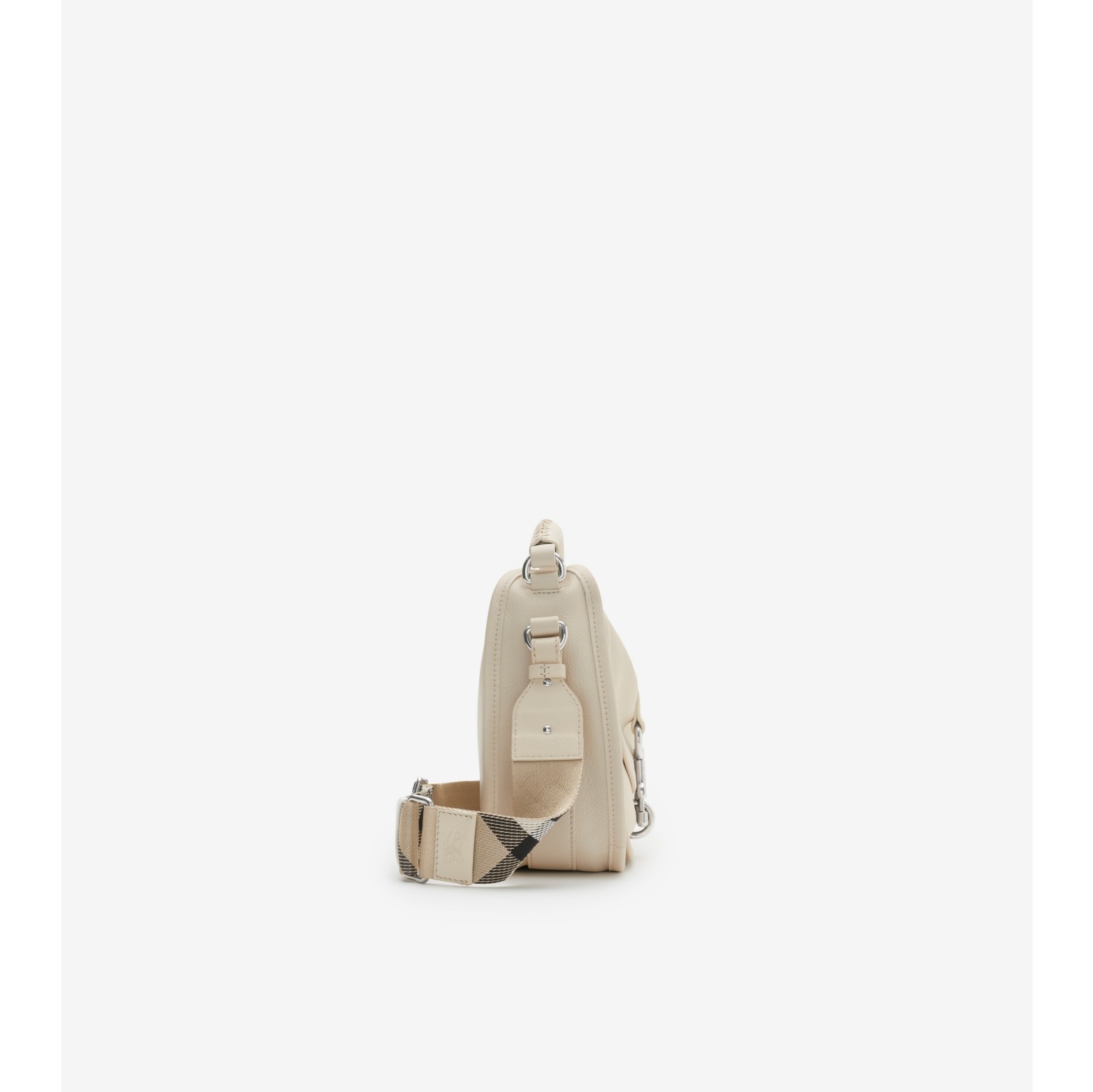 【商談中】BURBERRY/ショルダーバッグ/WHT/BEG スモール Bクリップ メッセンジャーバッグ (ソープベージュ
