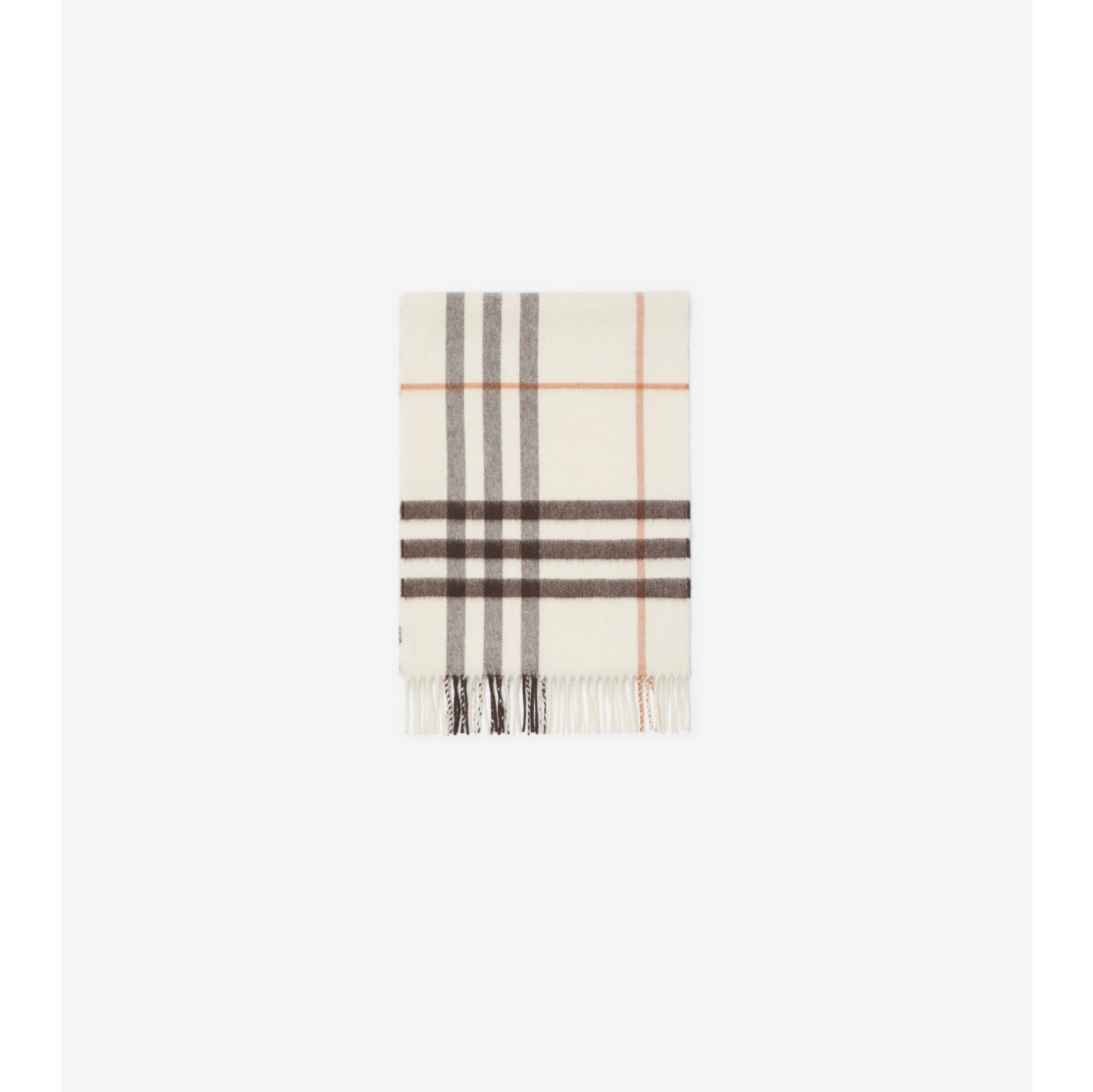 Check Cashmere Scarf in Pebble white | Burberry® Official