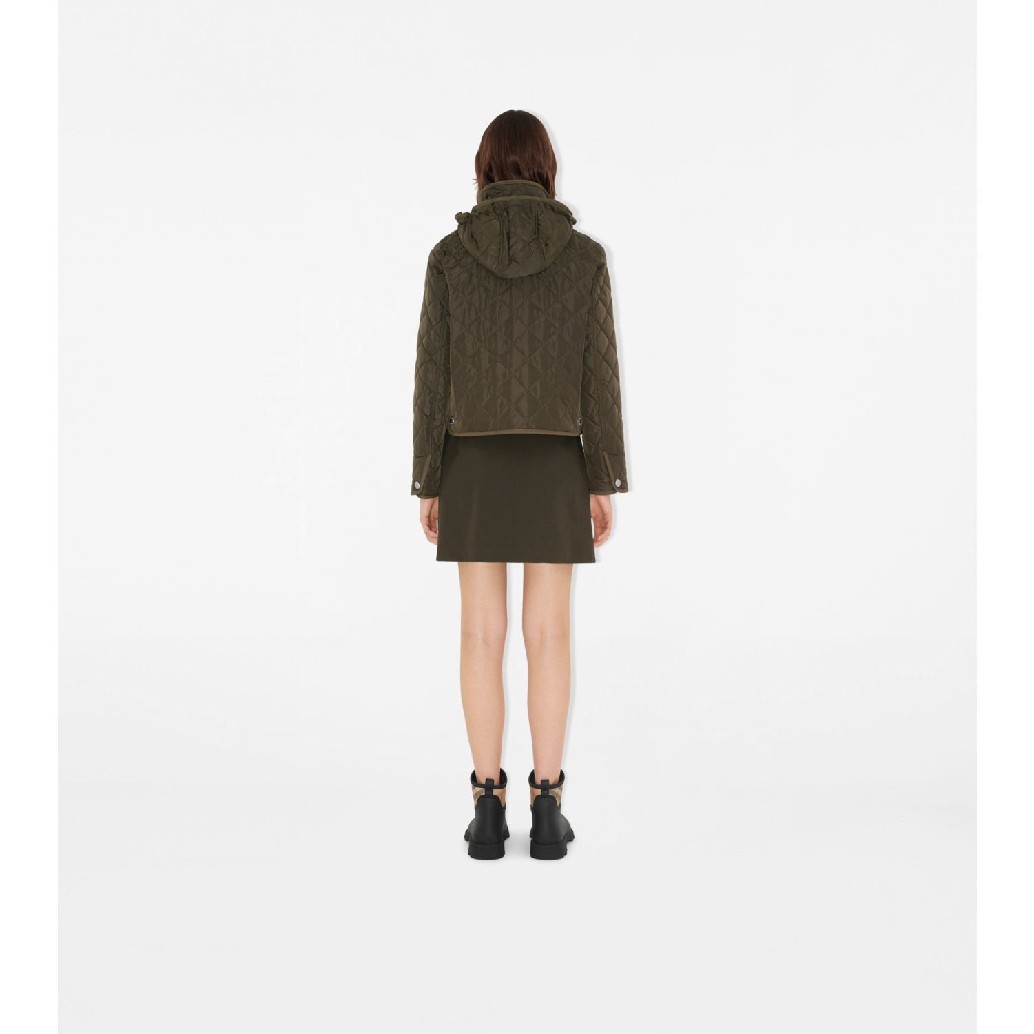 Cropped Quilted Nylon Jacket