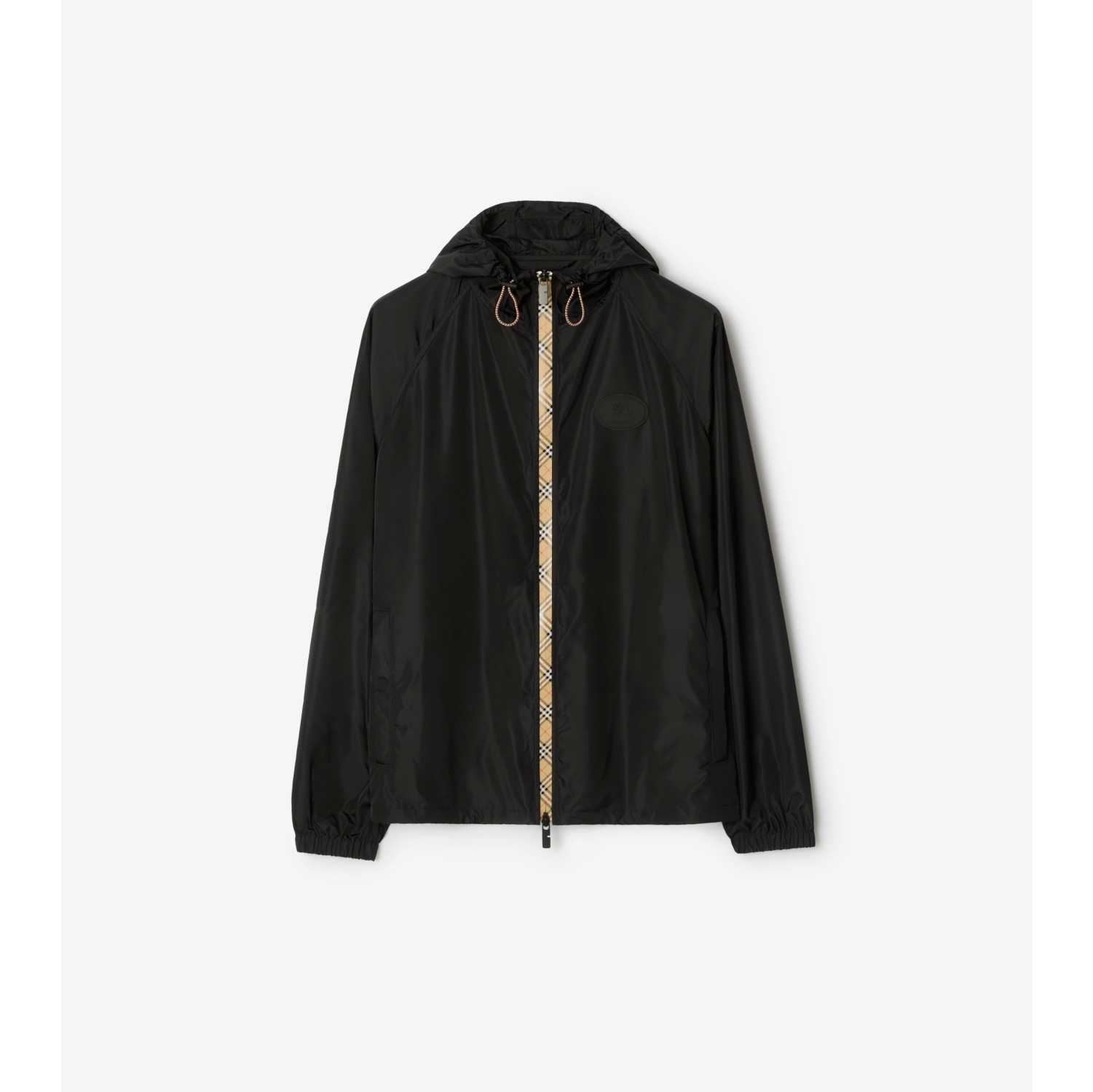 Checker-tape Nylon Hooded Jacket