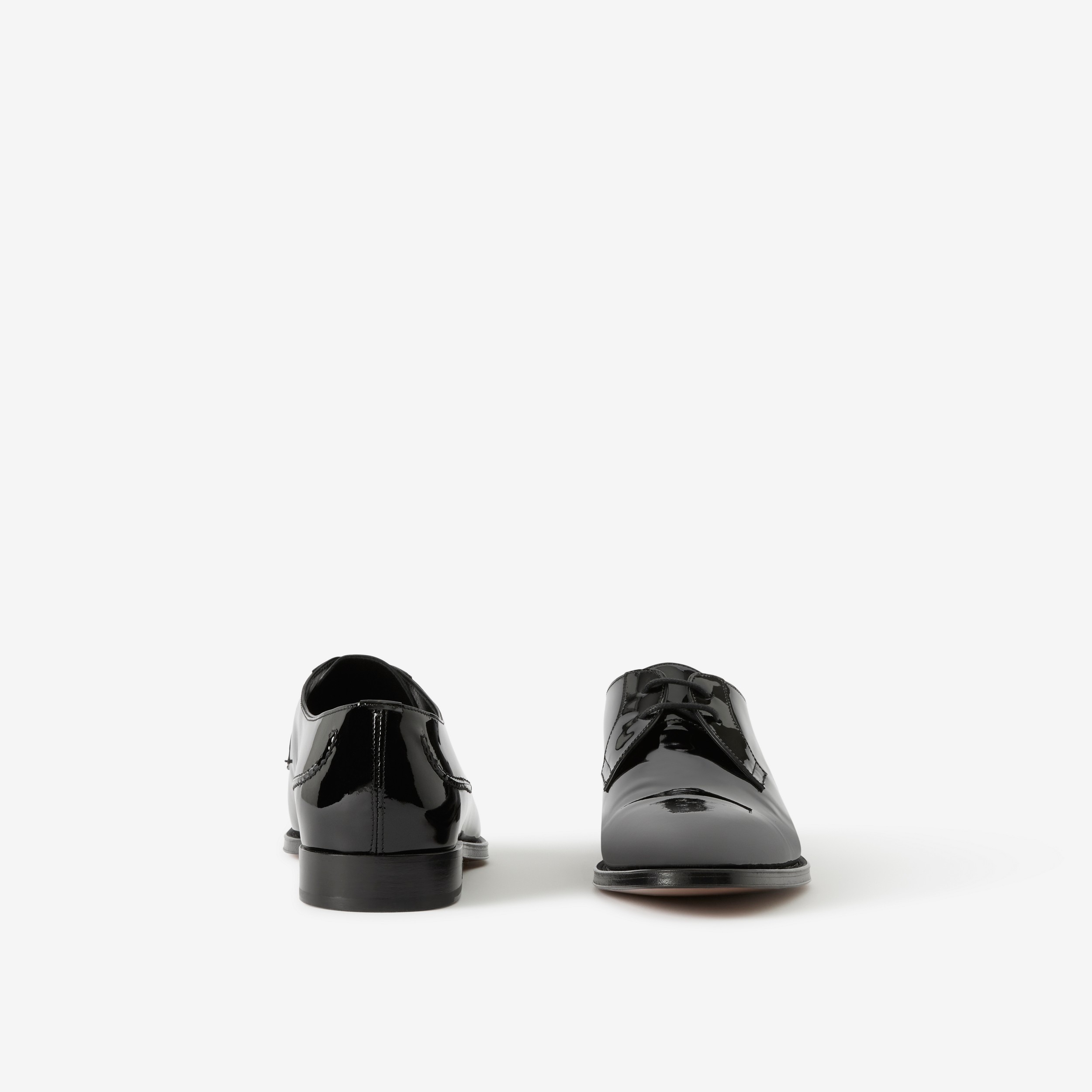 Monogram Motif Patent Leather Derby Shoes in Black - Men | Burberry® Official - 4