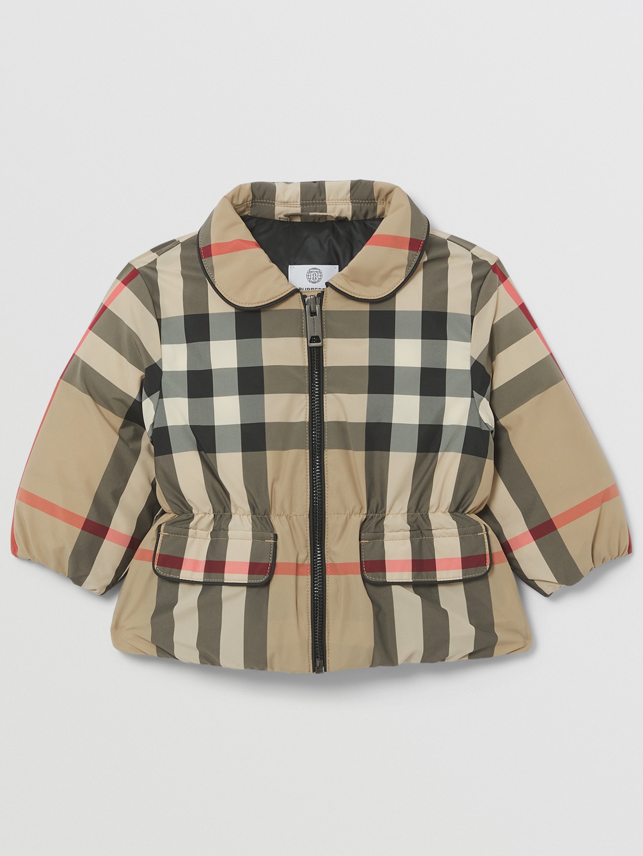 Down-filled Check Jacket in Archive Beige