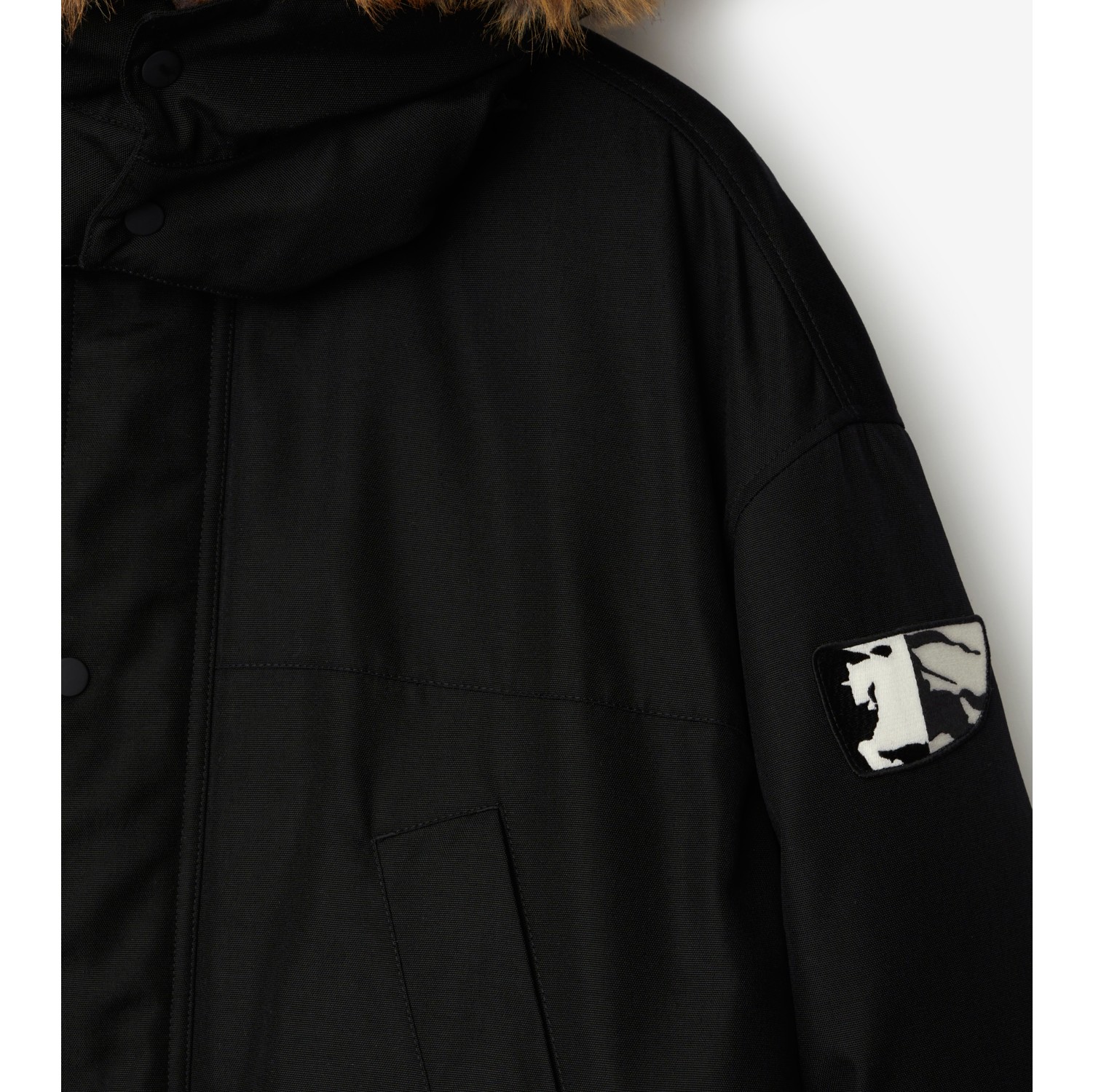 Faux Fur Trim Nylon Parka