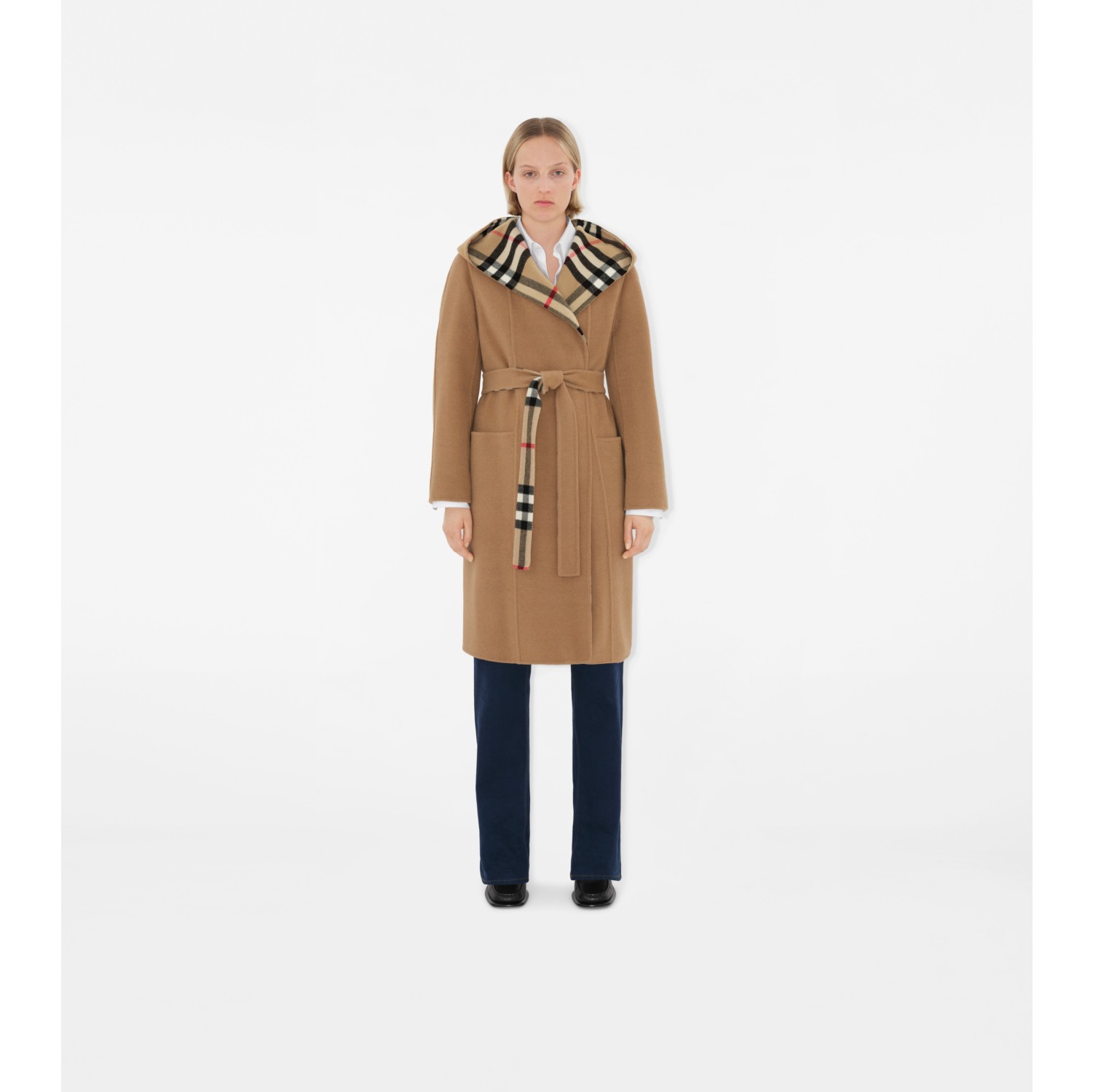 Burberry cashmere wrap coat hotsell