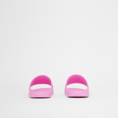 white burberry slides