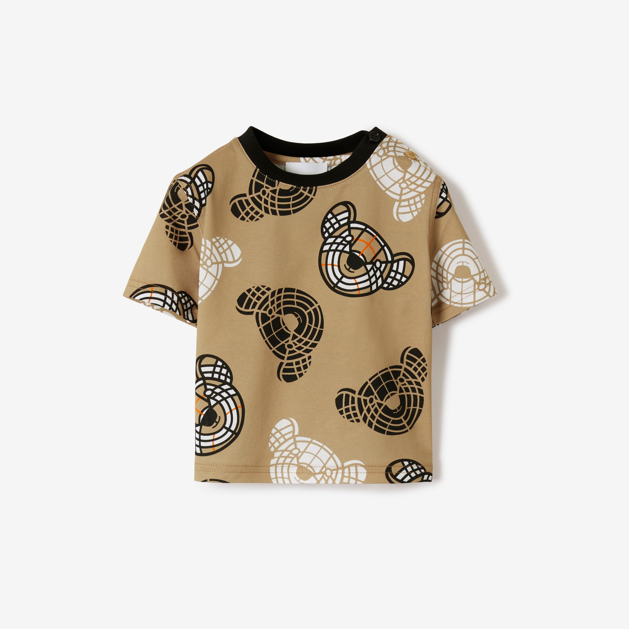 Thomas Bear Print Cotton T-shirt in Archive Beige - Children | Burberry® Official - 1