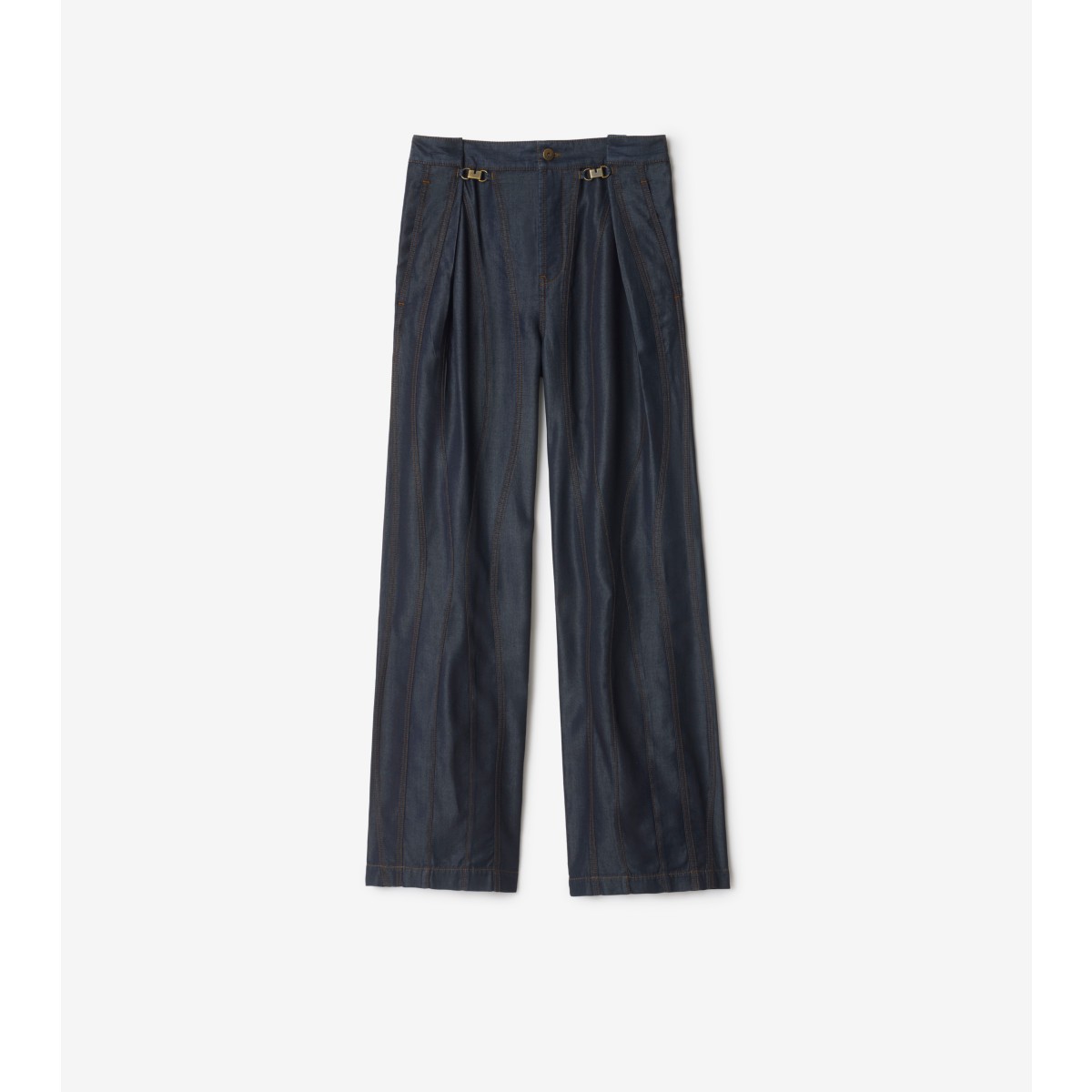 Burberry Panelled Denim Trousers In Blue