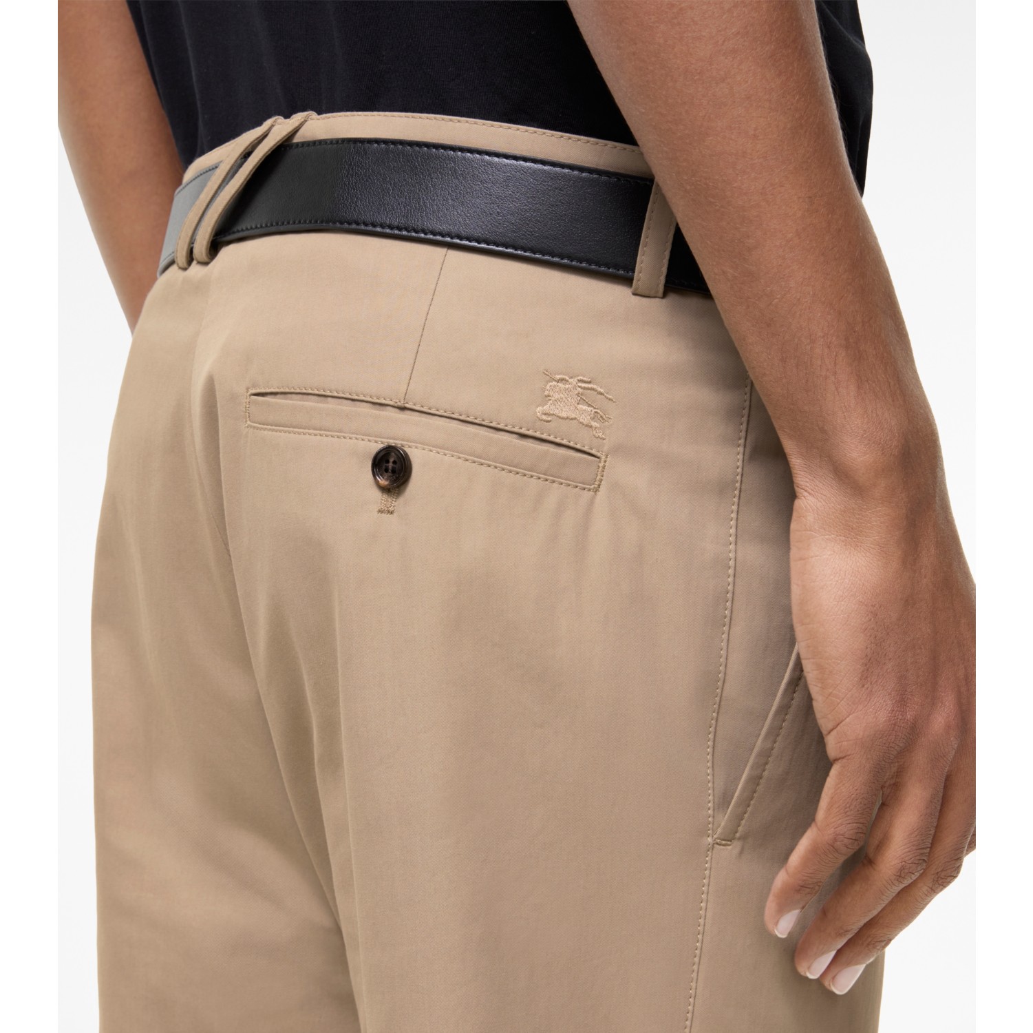 Cotton Twill Chinos in Saltmarsh beige - Men | Burberry® Official