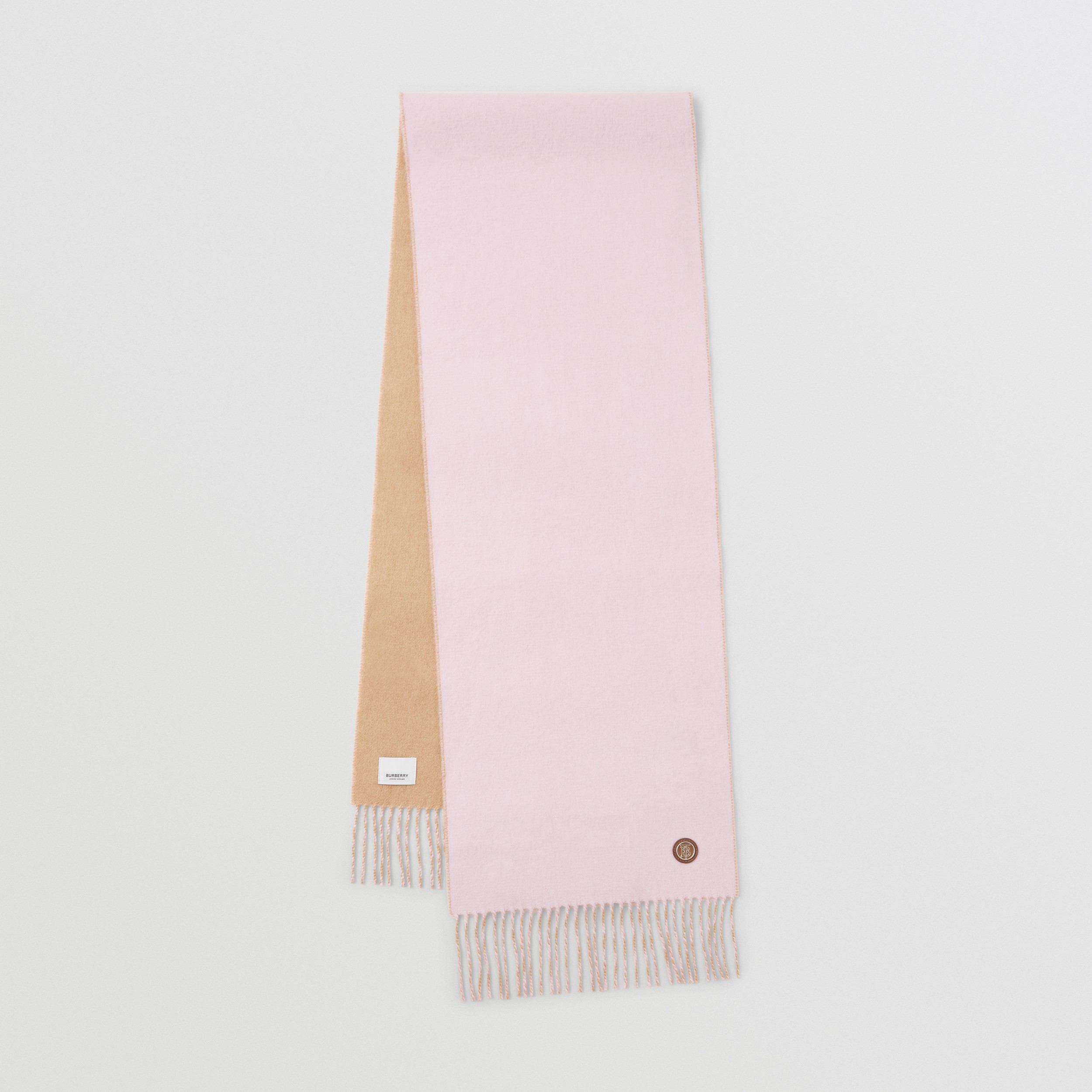 Reversible Monogram Motif Cashmere Scarf in Candy Pink/camel | Burberry® Official - 1