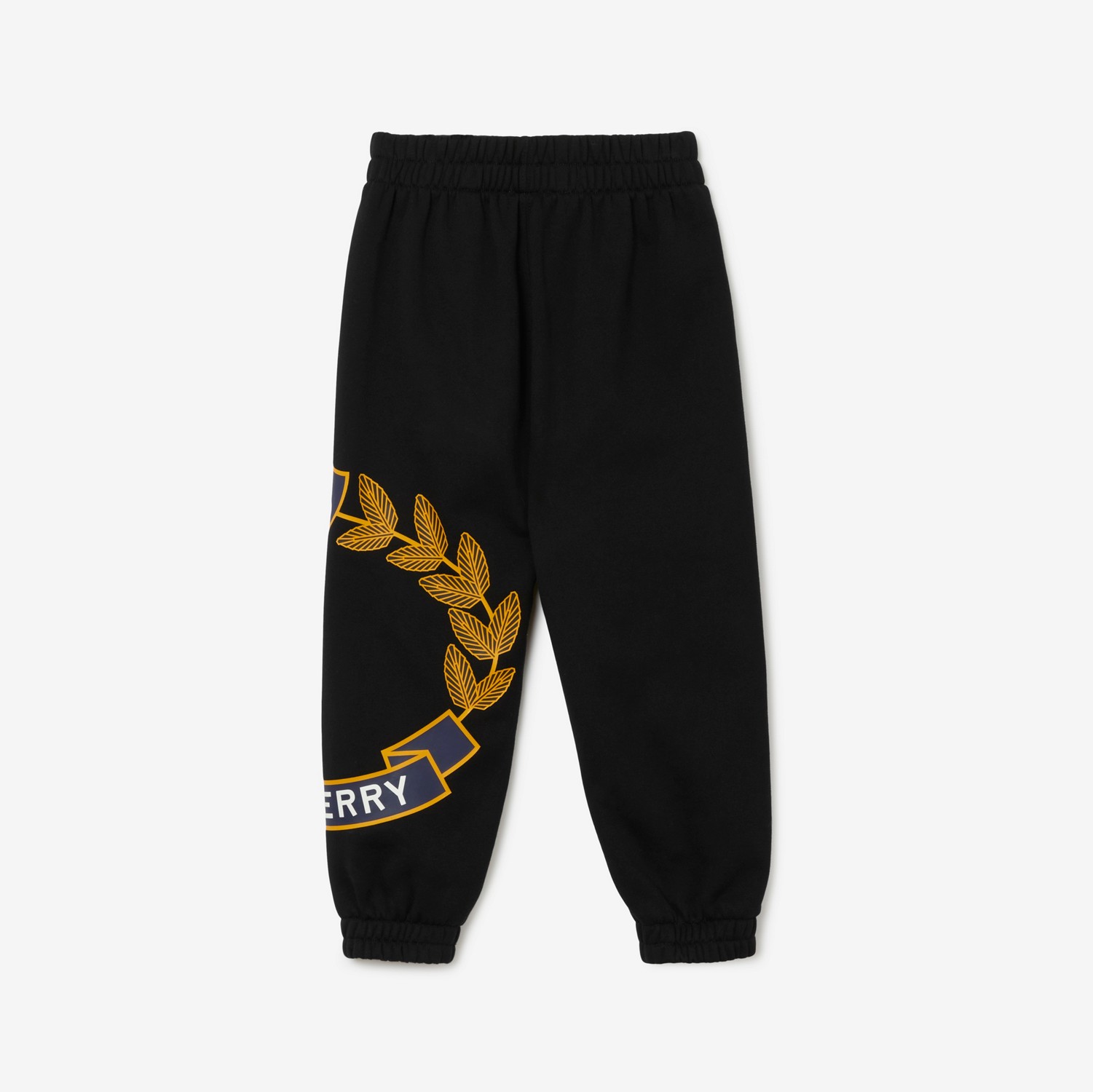Pantaloni da jogging in cotone con stemma con foglie di quercia (Nero) | Sito ufficiale Burberry®