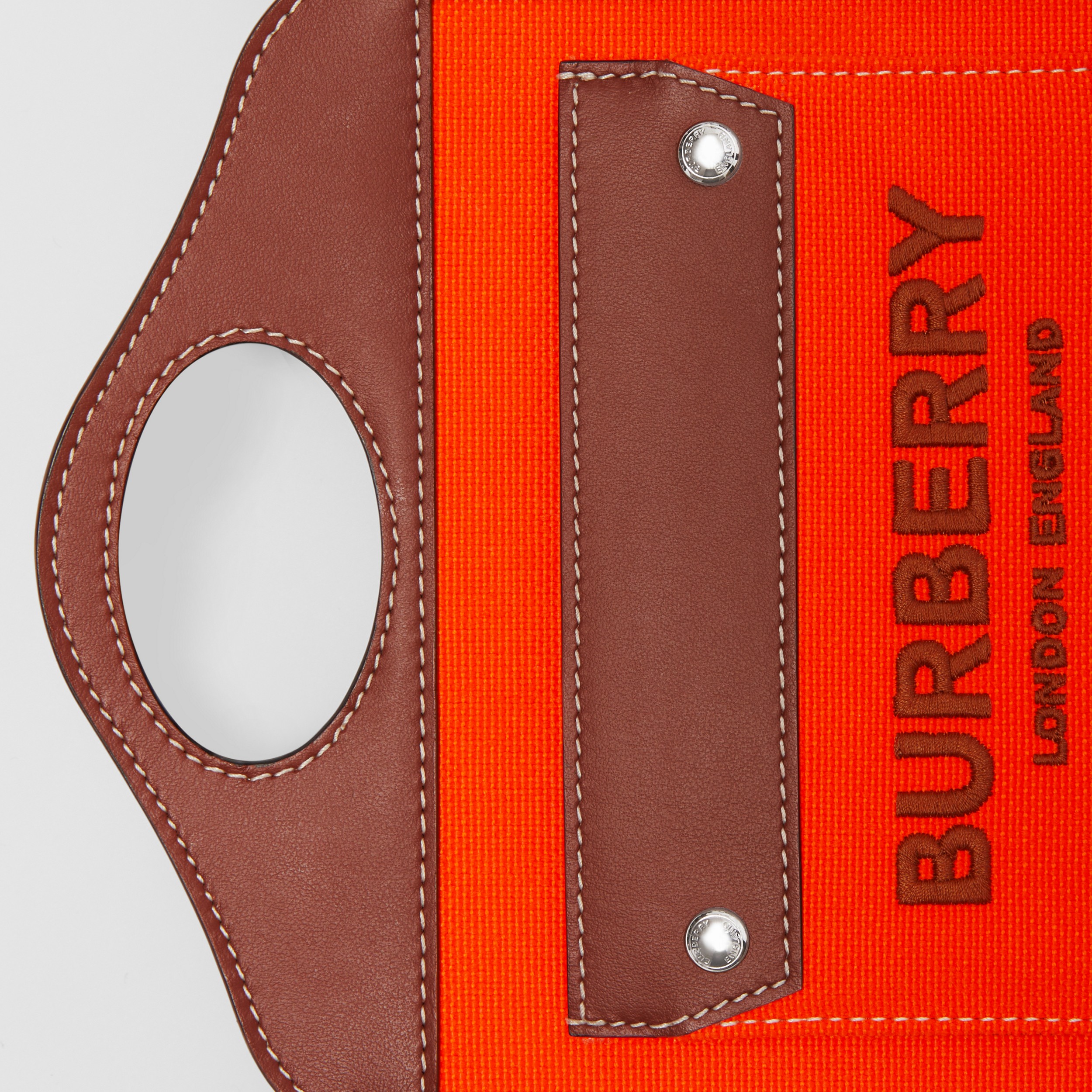 Zweifarbige Pocket Bag aus Canvas und Leder im Kleinformat (Orange/hellbraun) - Damen | Burberry® - 2