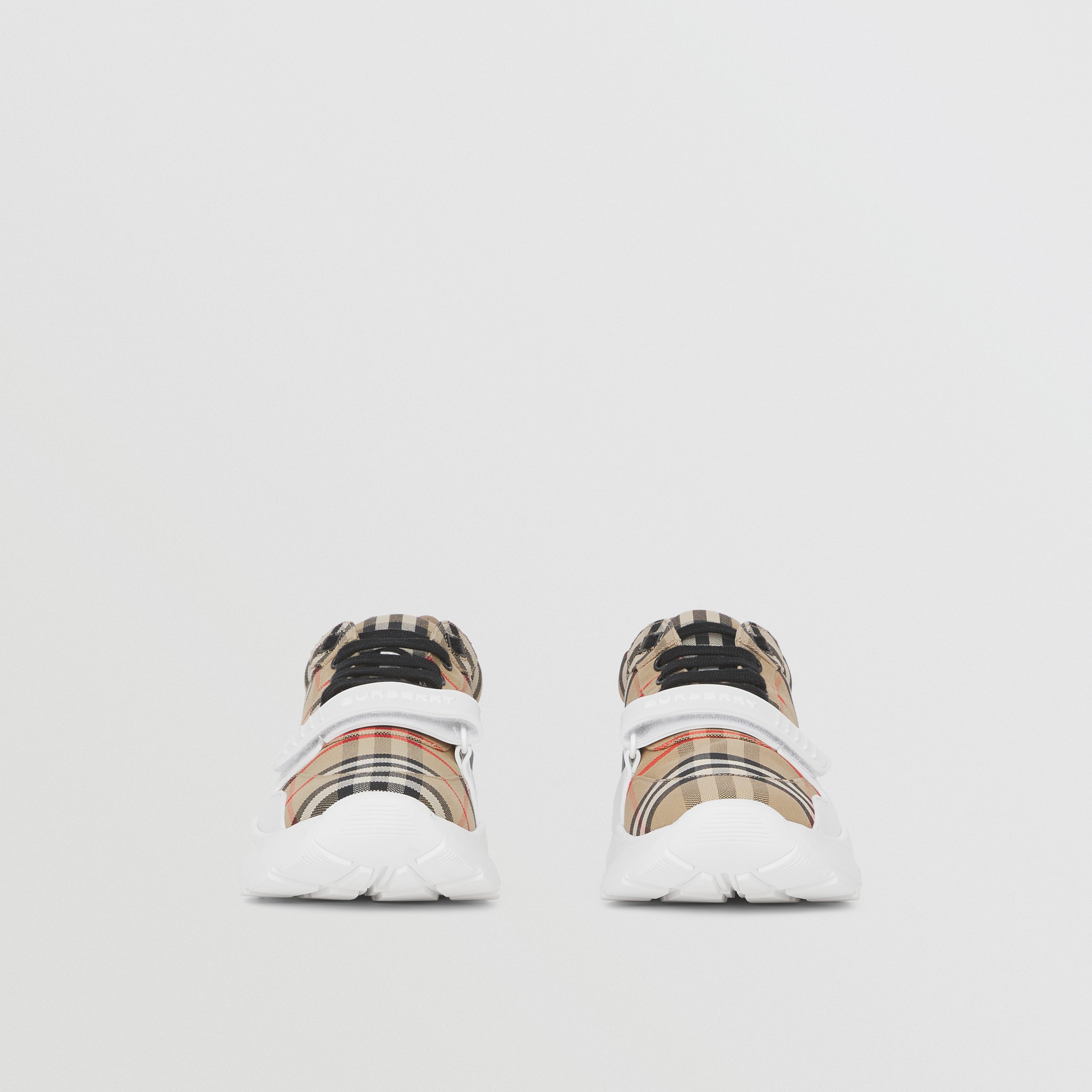 Vintage Check and Leather Sneakers in Archive Beige - Women | Burberry® Official - 4