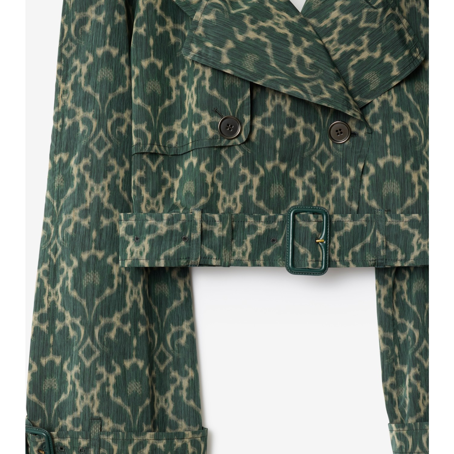 Cropped Baroque Viscose Blend Trench Jacket