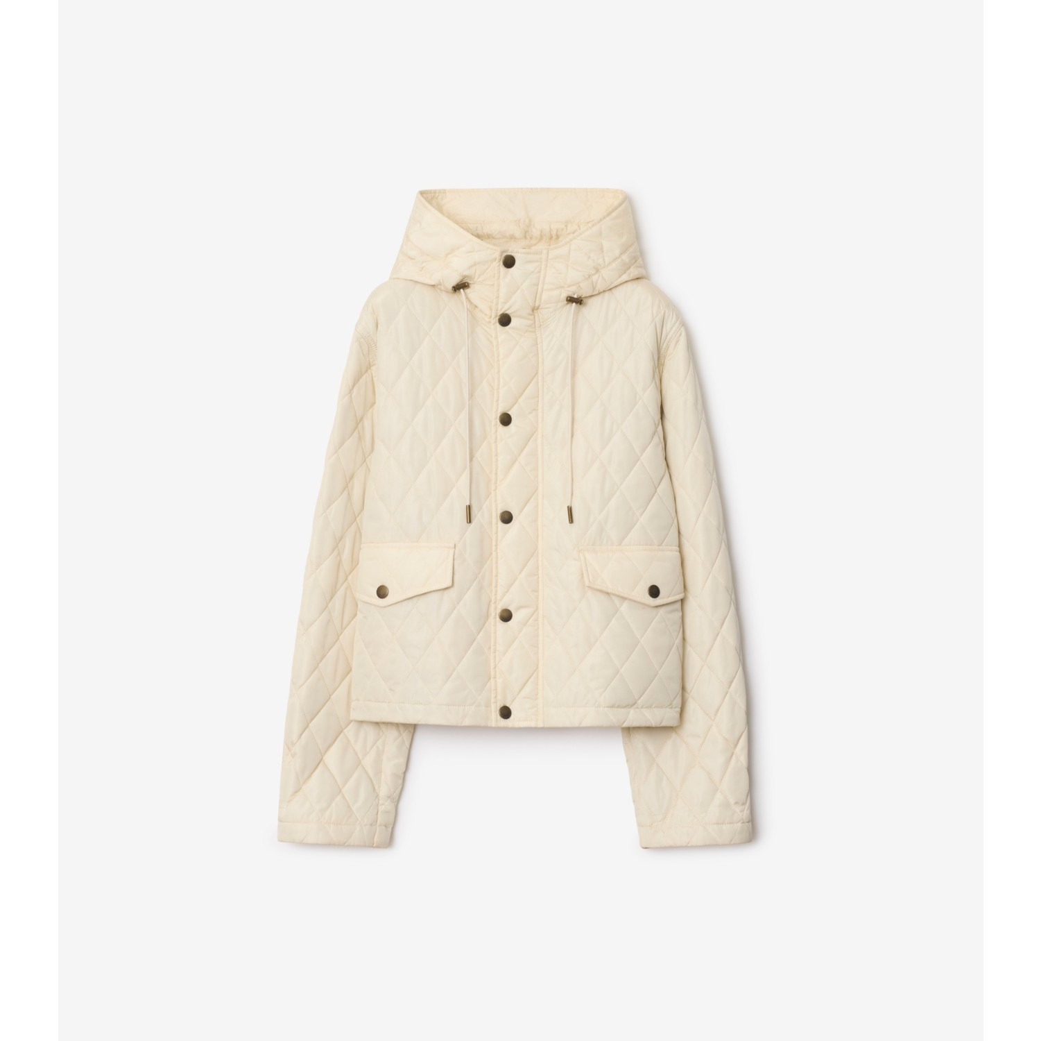 Veste courte matelassée à capuche en nylon