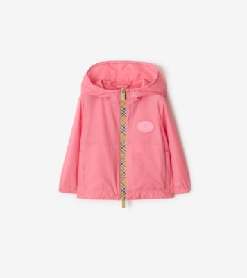 チェッカーテープ ナイロン フーデッドジャケット (フラミンゴピンク