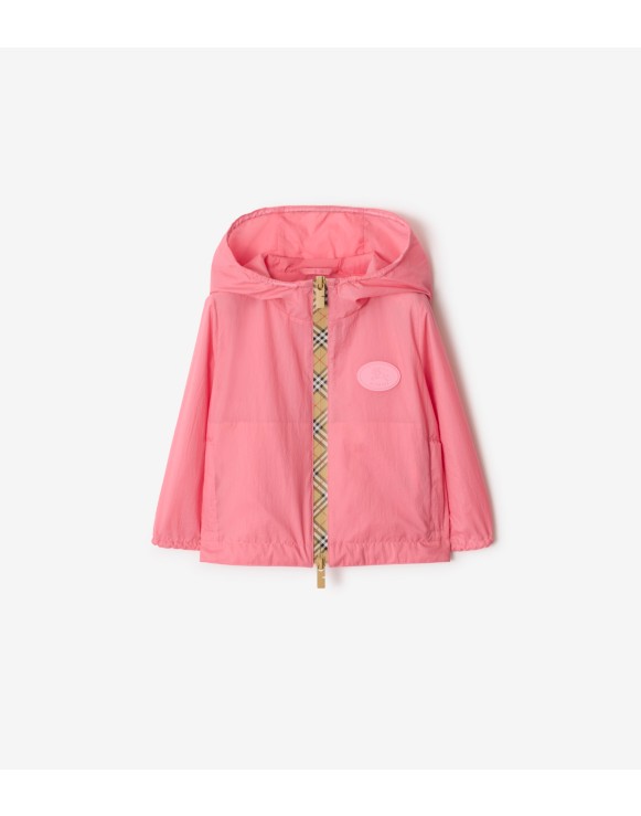 Checker-tape Nylon Hooded Jacket