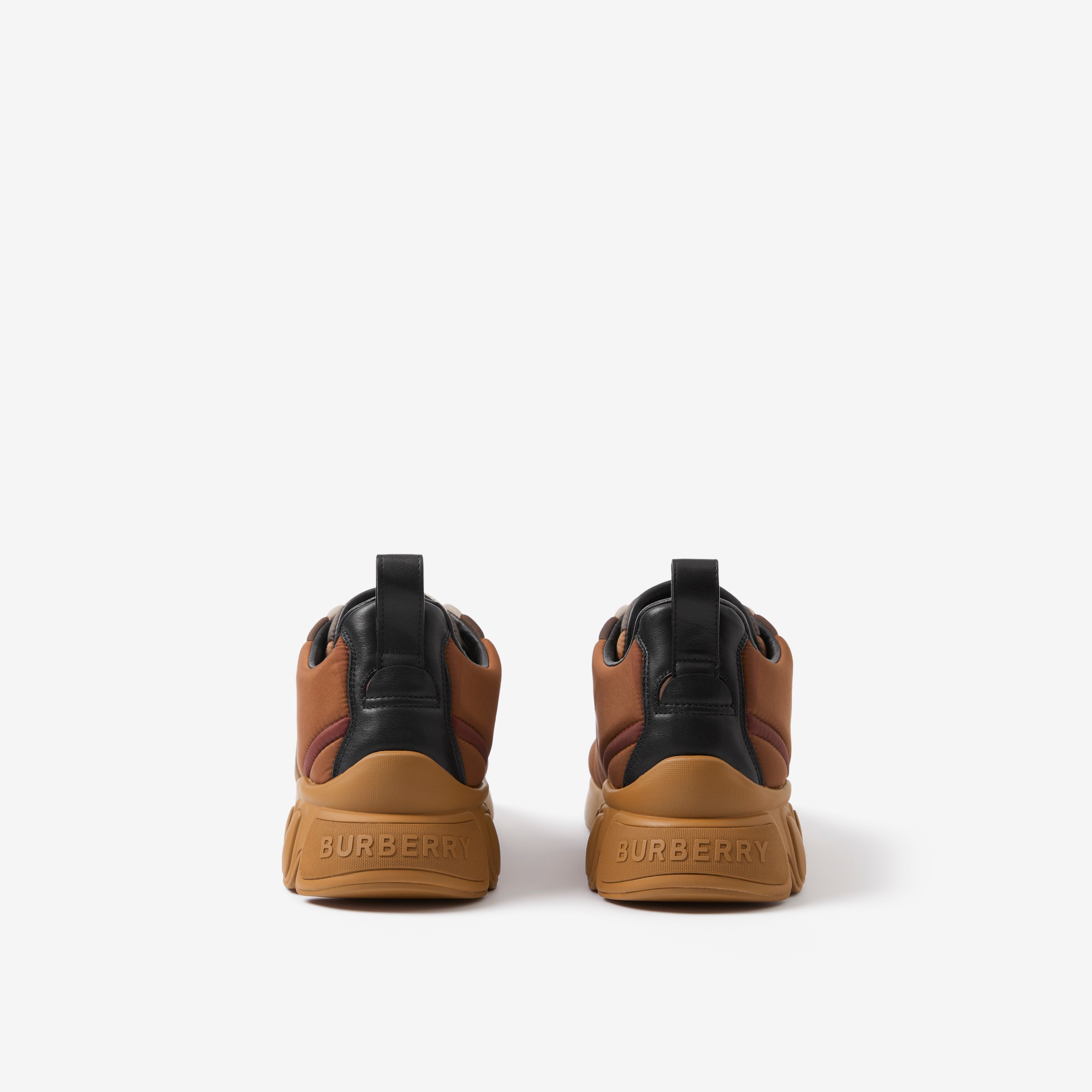 Quilted Nylon and Leather Classic Sneakers in Dark Birch Brown - Women | Burberry® Official - 3
