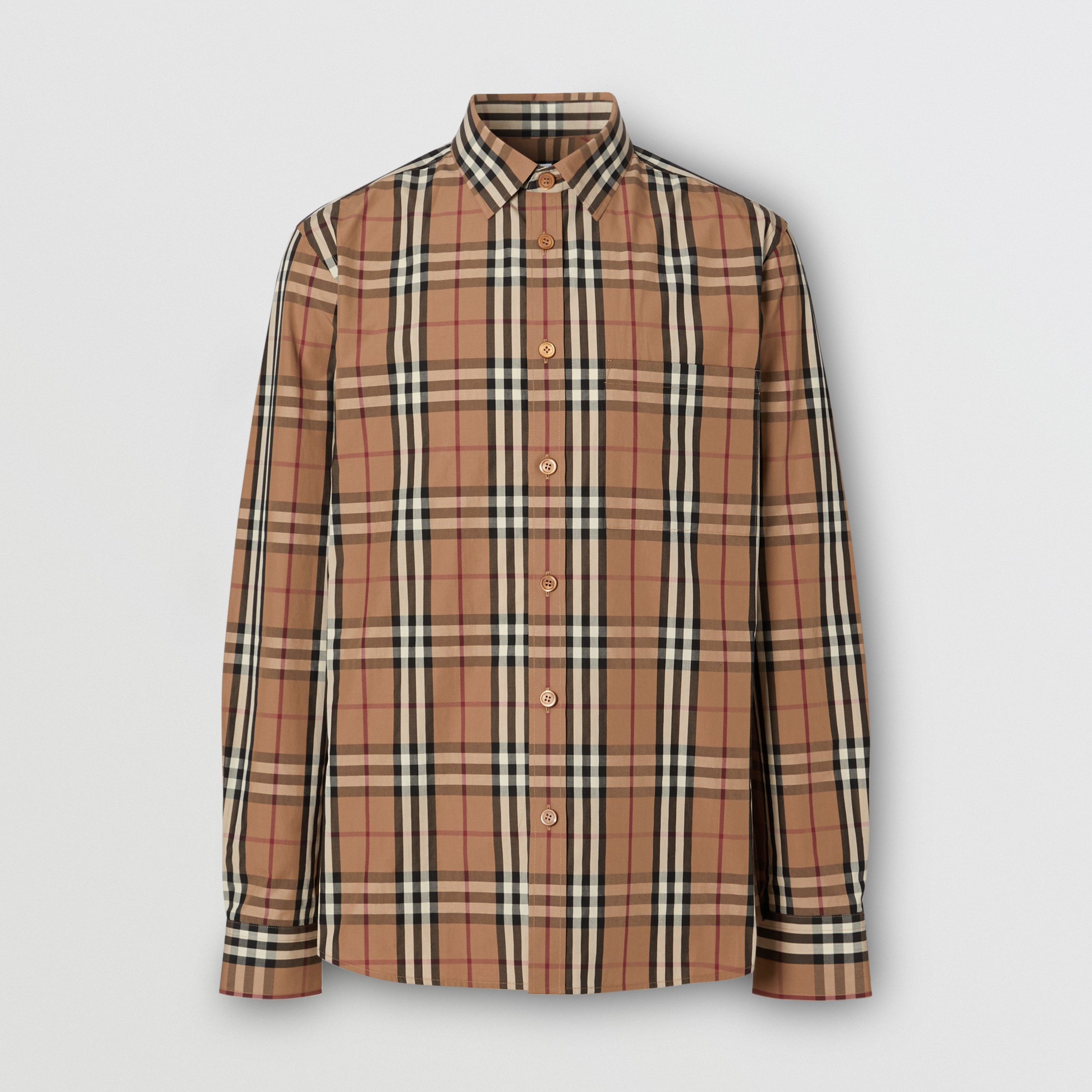 Vintage Check Cotton Poplin Shirt in Birch Brown - Men | Burberry ...