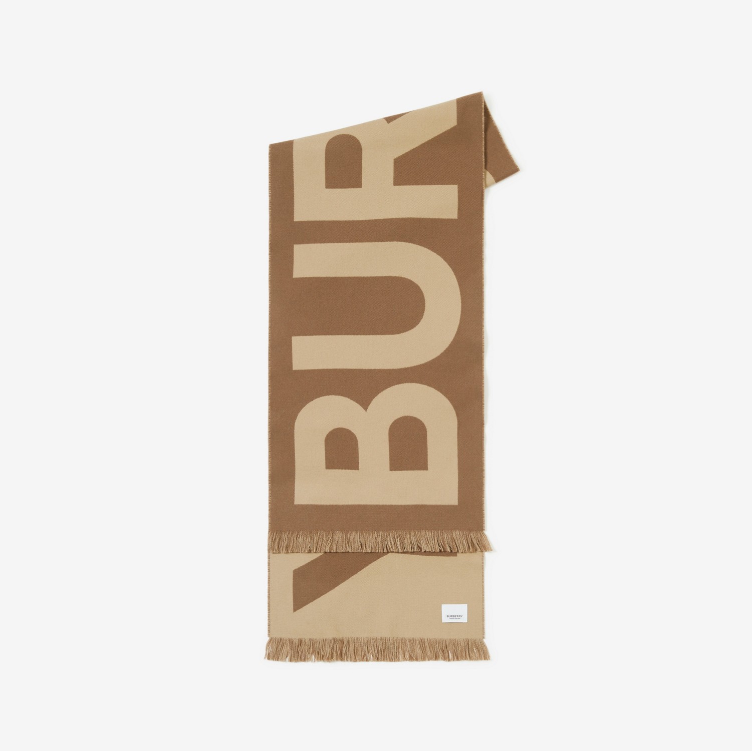 로고 울 자카드 스카프 (버치 브라운) | Burberry®
