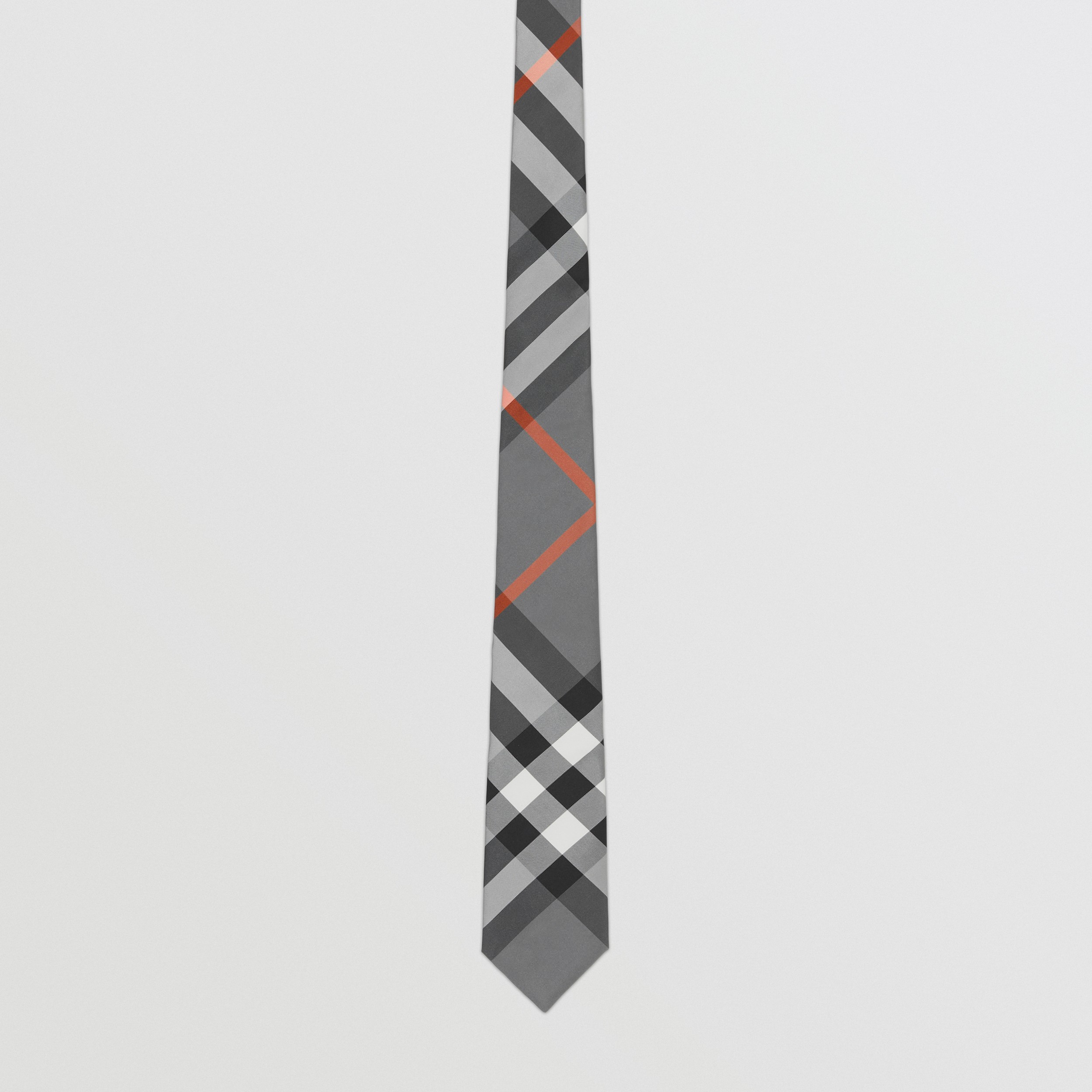 Classic Cut Exaggerated Check Silk Tie in Flint Grey - Men | Burberry® Official - 4