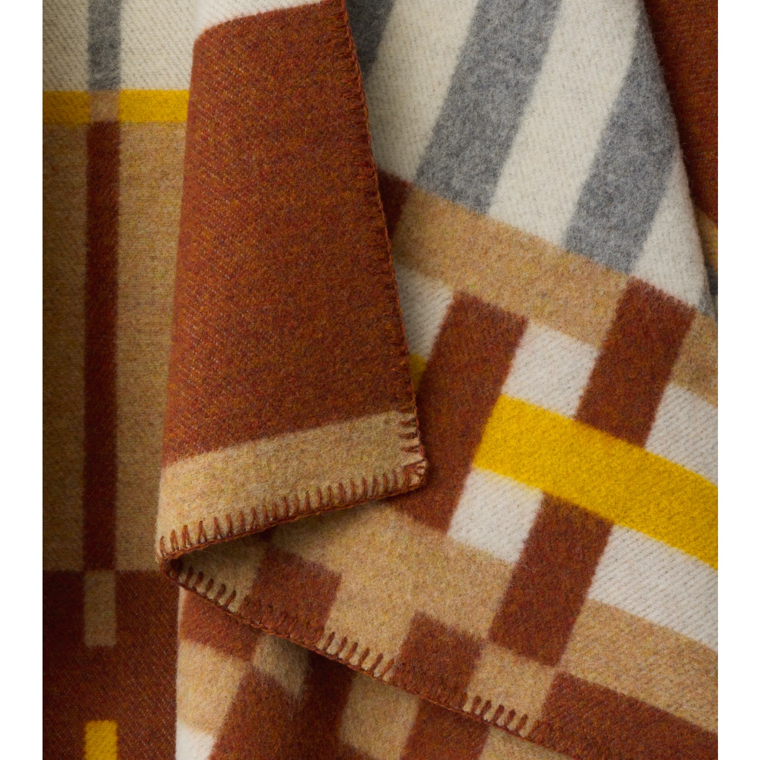 Colour Block Check​ Wool Cape