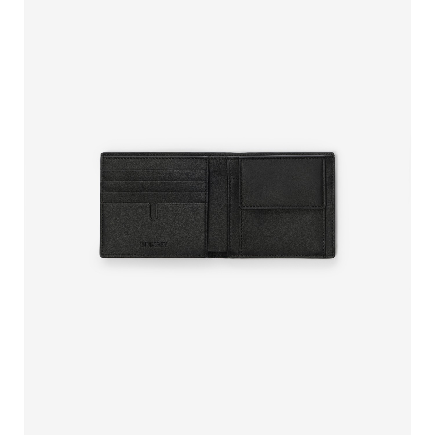 City Check Bifold Coin Wallet in Iron grey - Men, Cotton, Technical | Burberry® Official