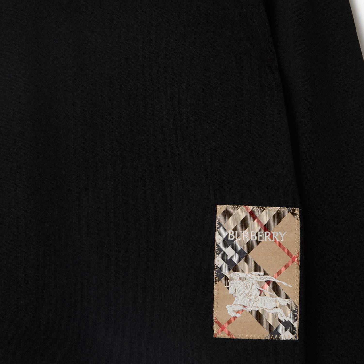 Check Label Cotton Top in Black | Burberry® Official Check Label Cotton Top in Black | Burberry® Official