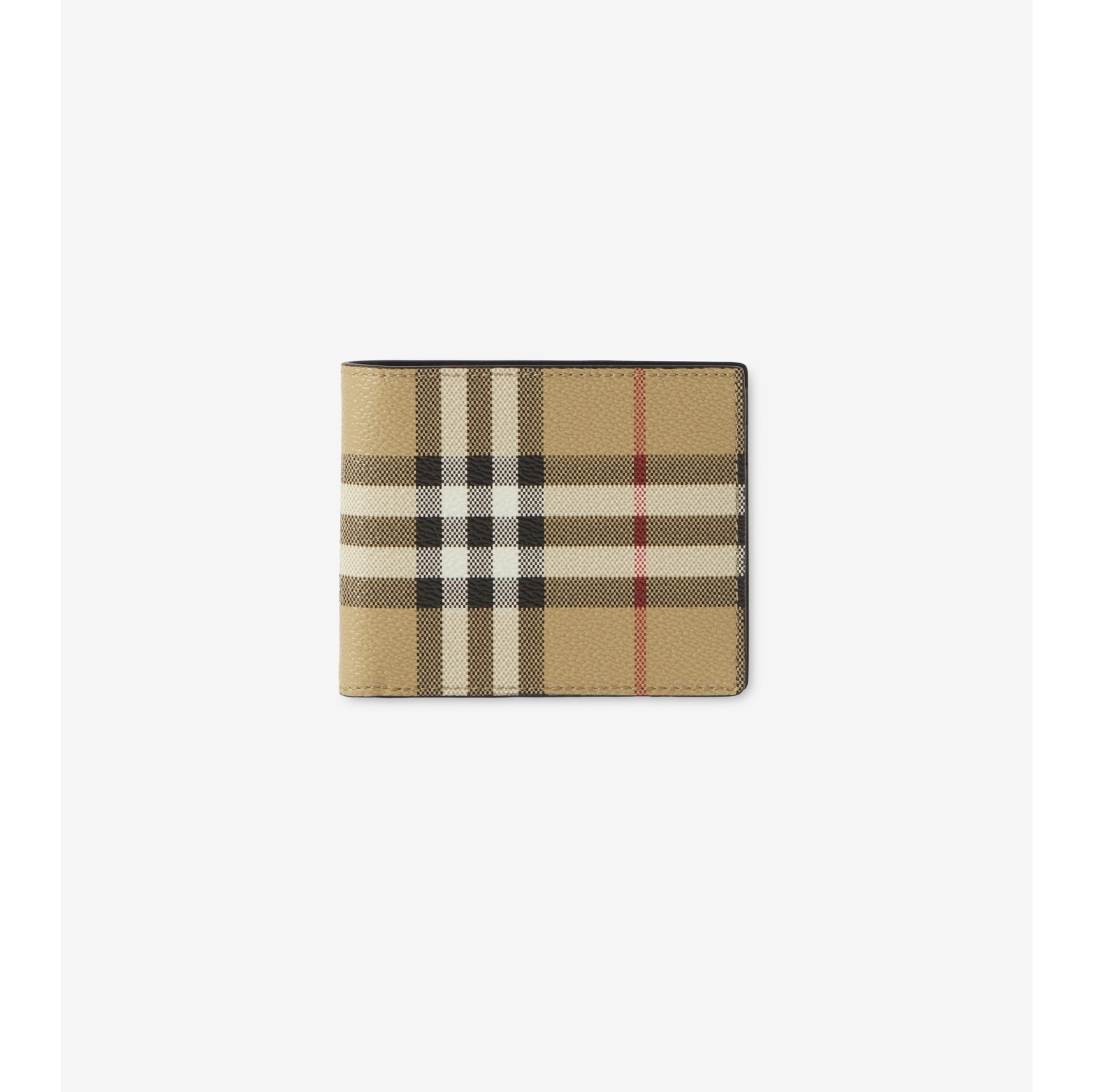 Check Slim Bifold Wallet in Archive beige Men Canvas Burberry Official