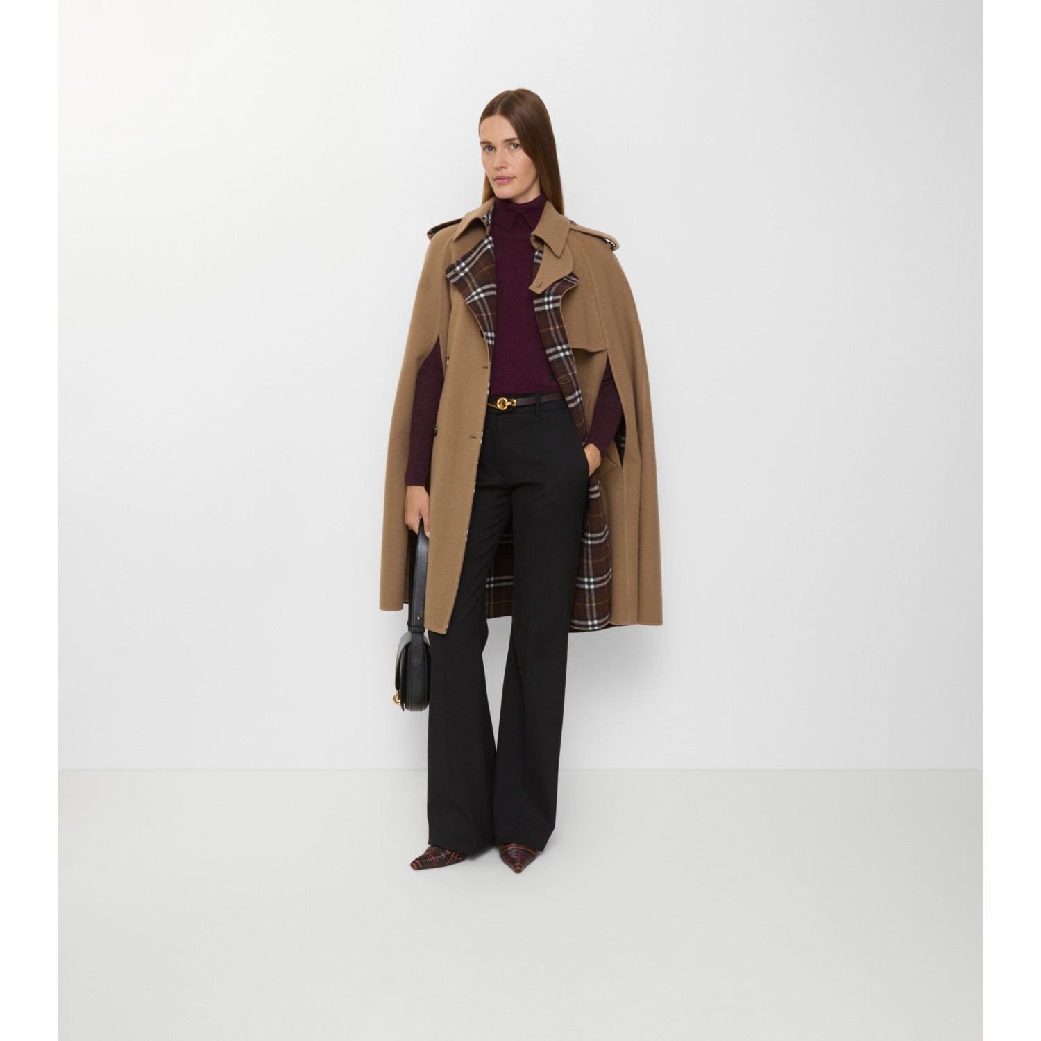Wool Belmont Trench Cape - thumbnail 2