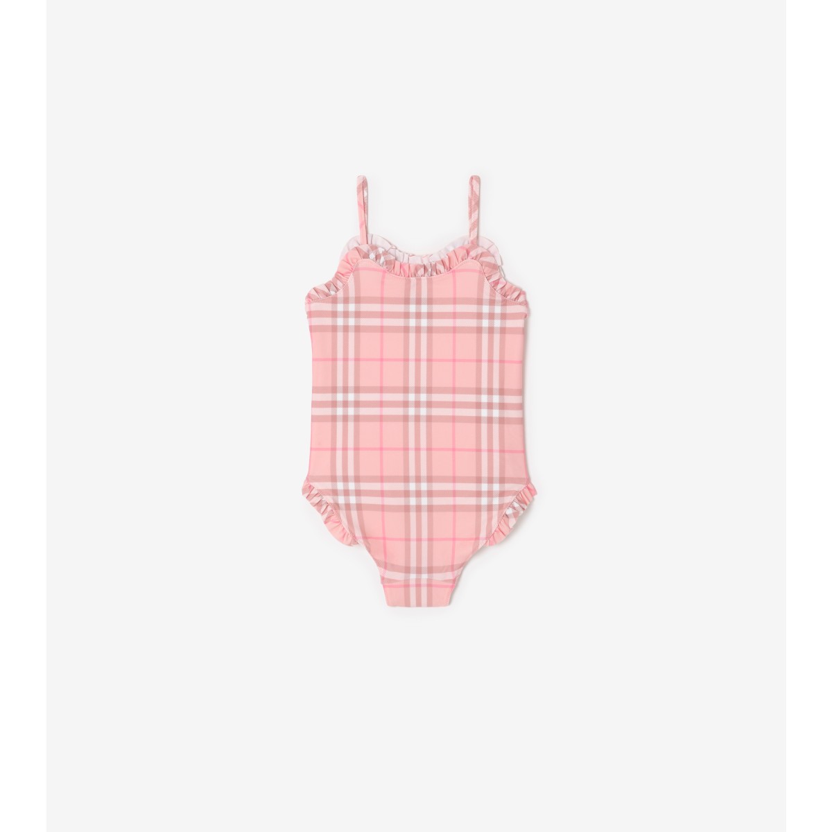  Check Ruffle Trim Swimsuit