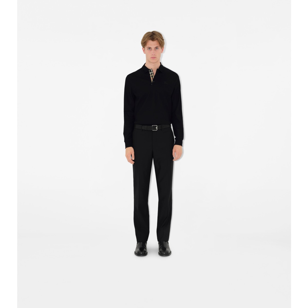  Check Long-sleeve Polo Shirt