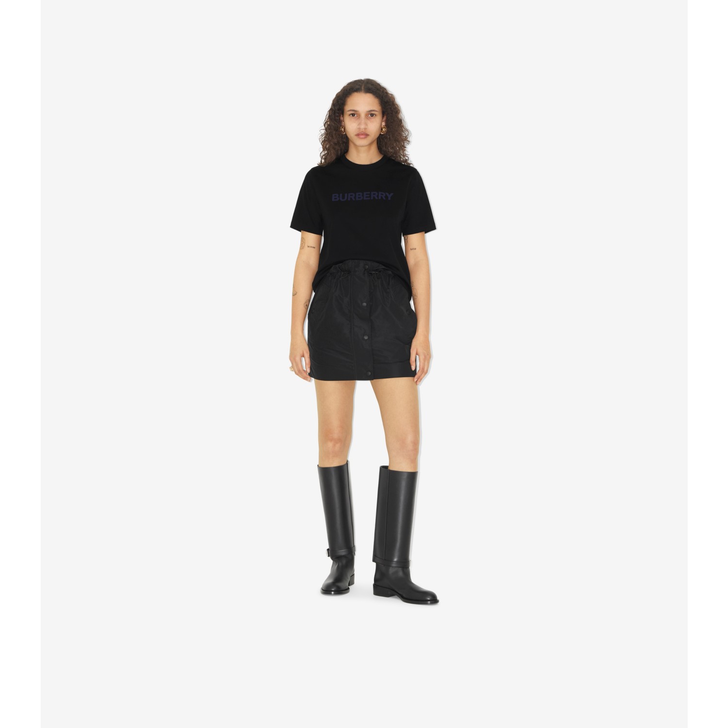 ロゴプリント コットンTシャツ (ブラック) - ウィメンズ, コットン | Burberry®公式サイト