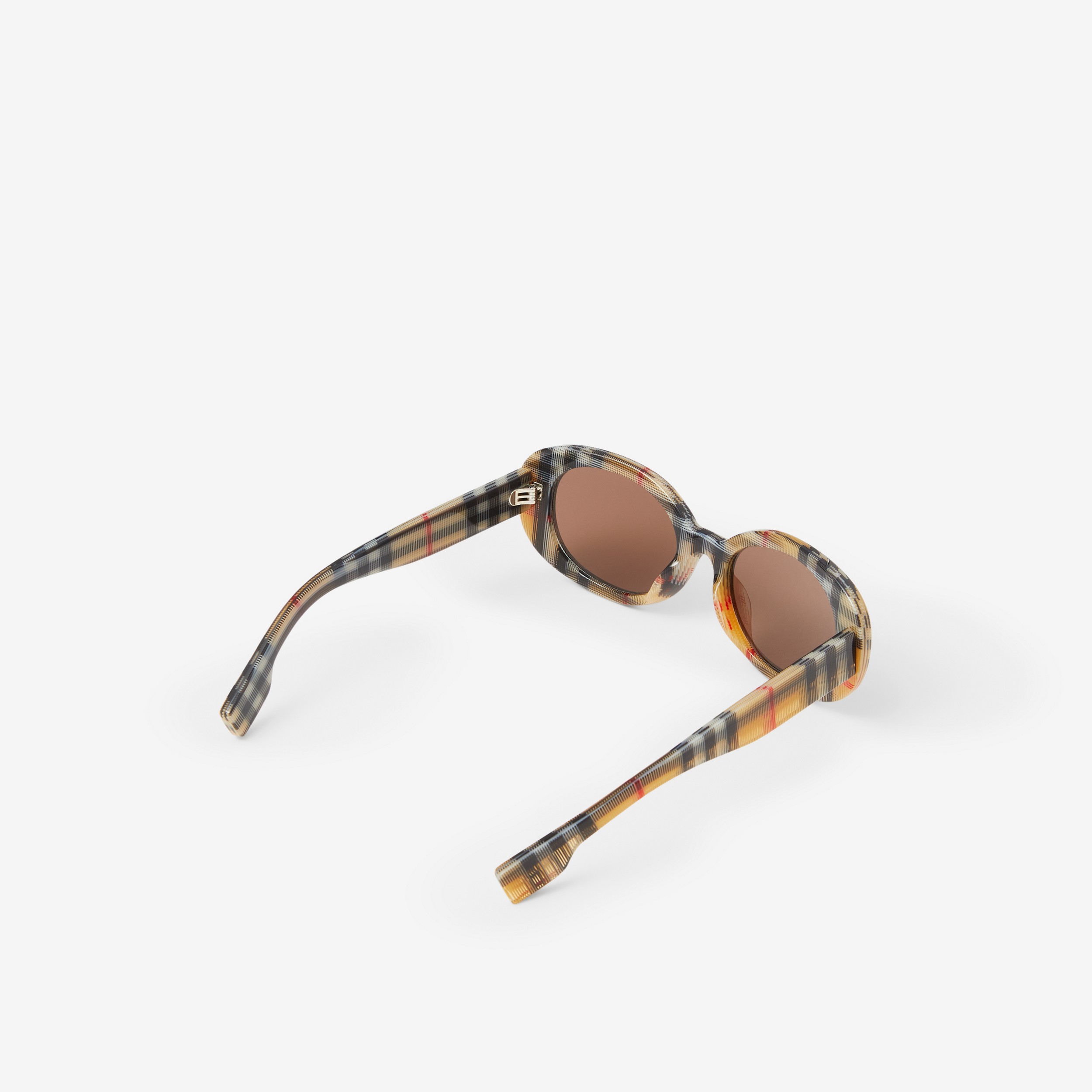 Vintage Check Oval Frame Sunglasses in Antique Yellow - Children | Burberry® Official - 3