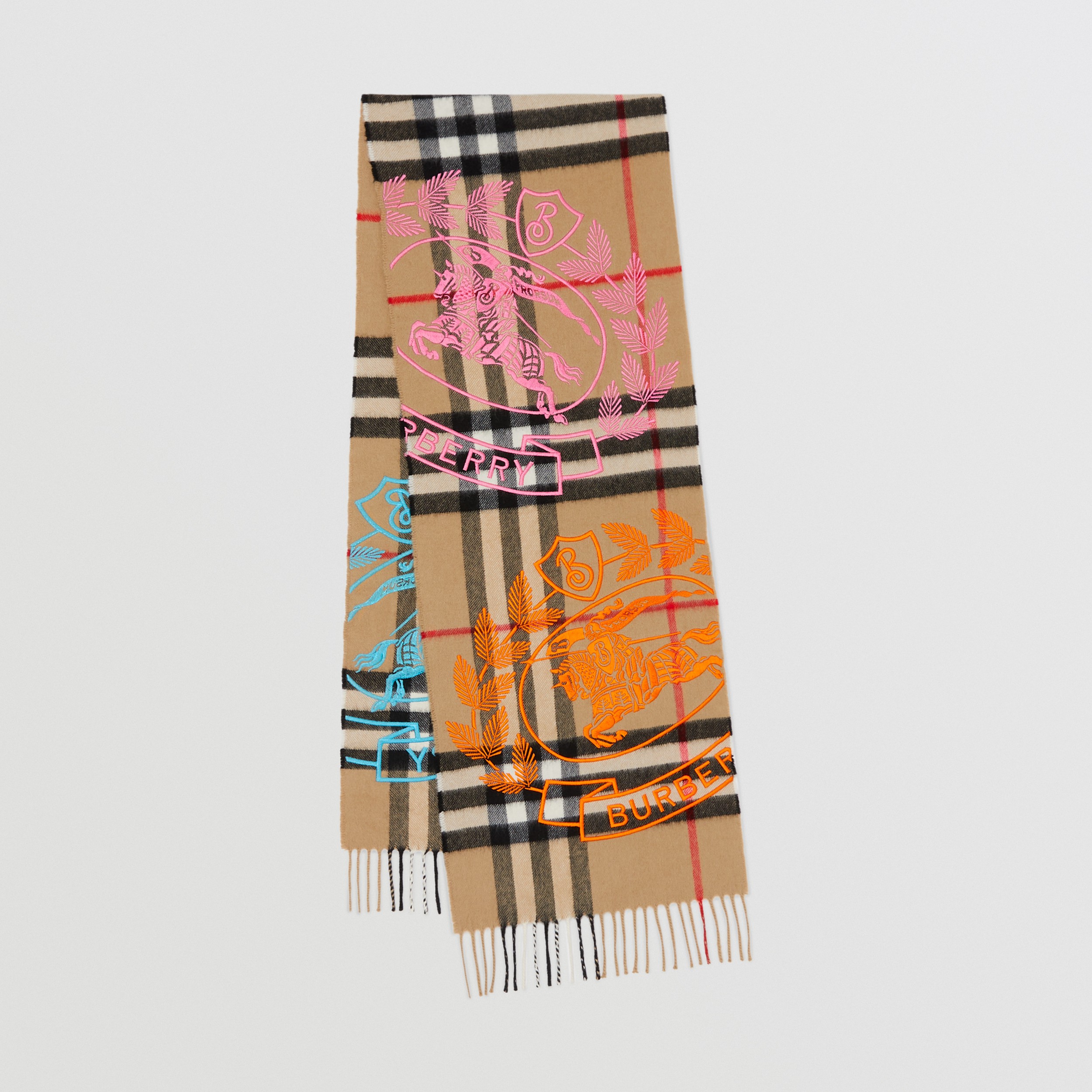 蒙太奇羊绒围巾 (典藏米色) | Burberry® 博柏利官网 - 1