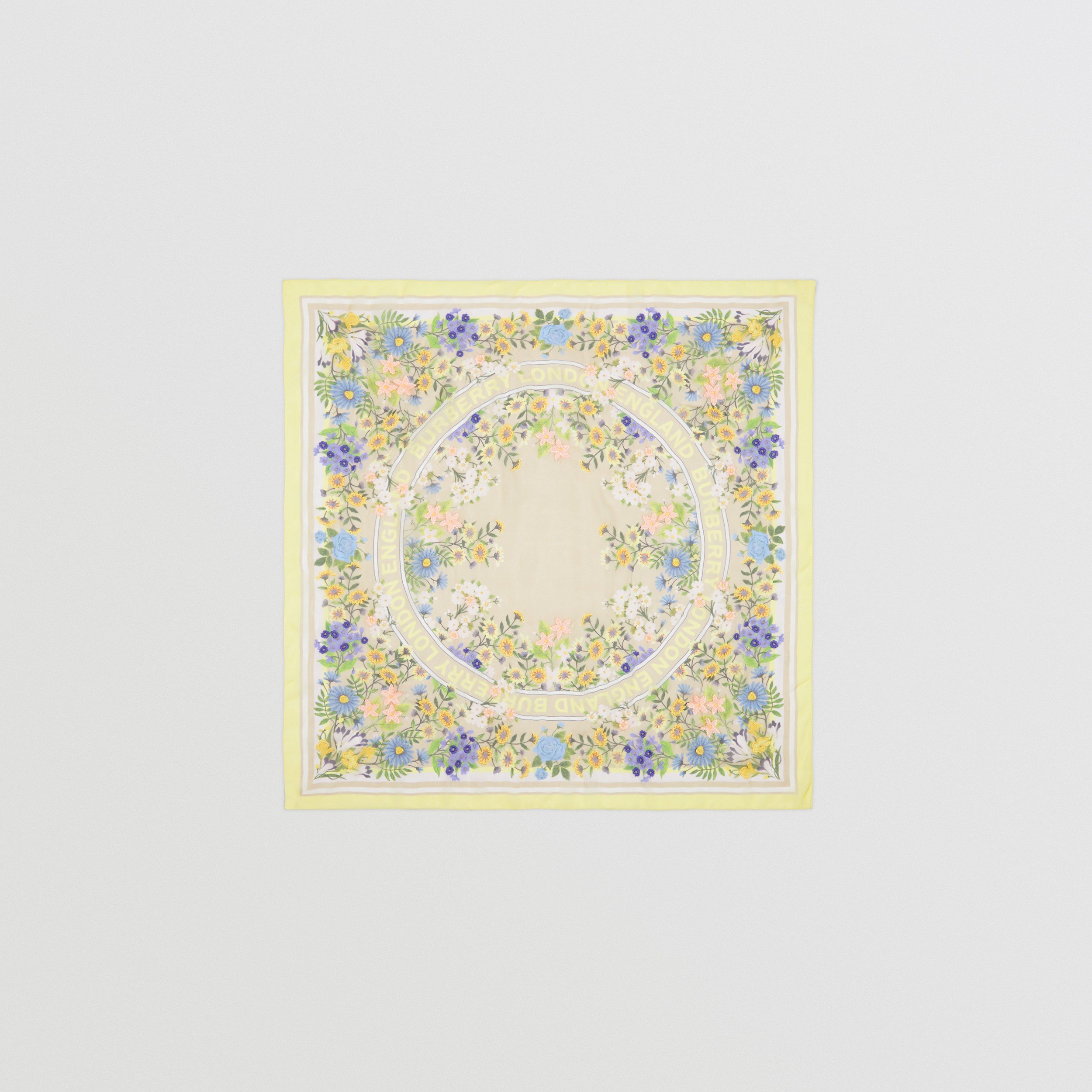 Foulard in seta con stampa floreale (Fulvo Tenue) | Sito ufficiale Burberry® - 1