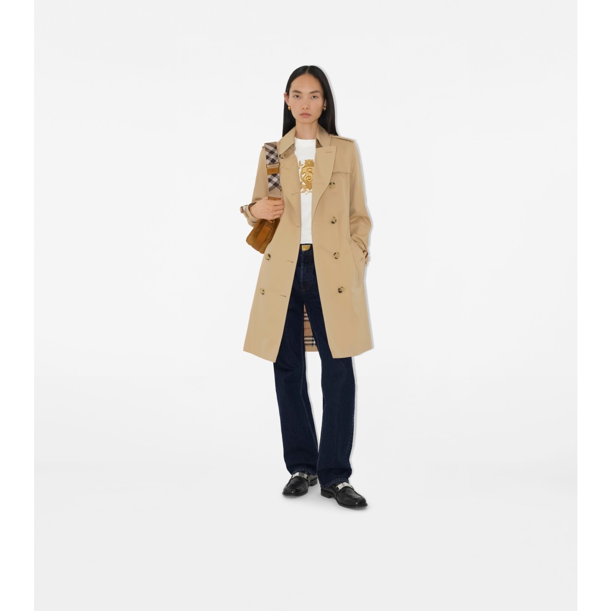  Check Mid-length Kensington Heritage Trench Coat