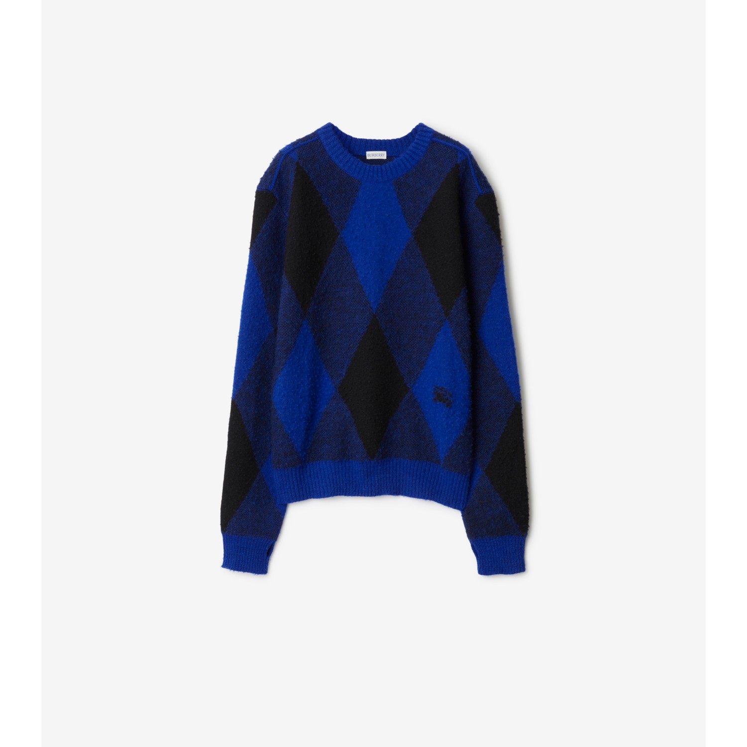 Argyle Wool Sweater in Knight Men Burberry Official